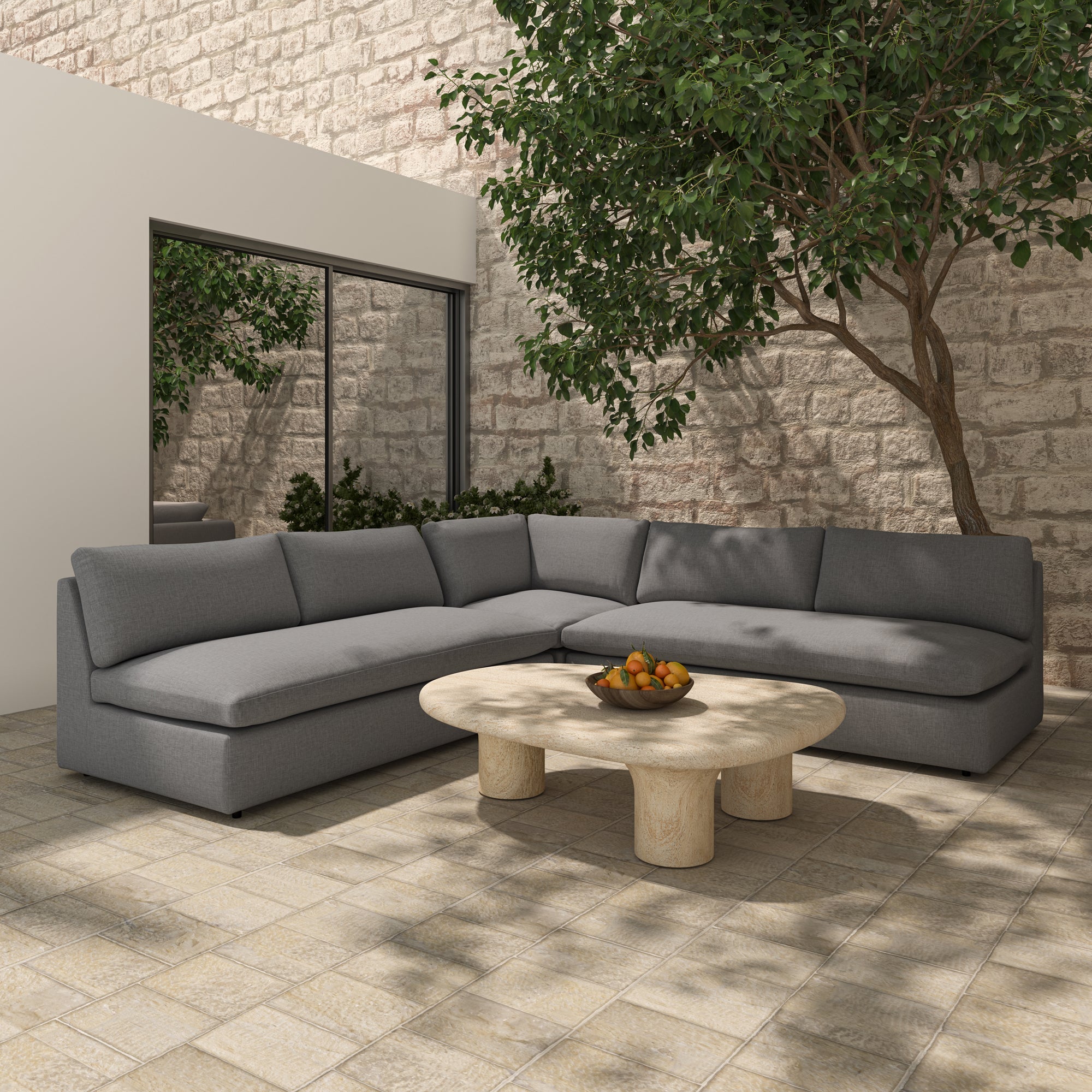 Miles Quick-Dry Foam Outdoor Corner Chair