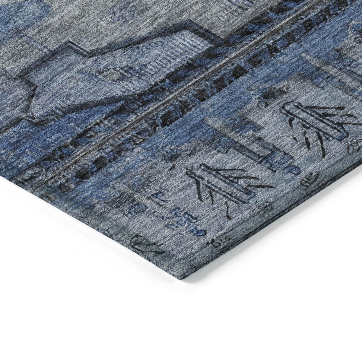Addison Rugs Maeain Blue Washable Indoor-Outdoor Rug