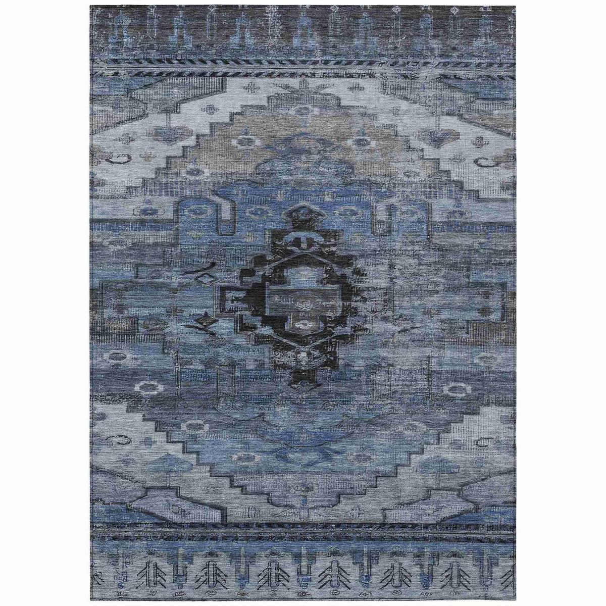 Addison Rugs Maeain Blue Washable Indoor-Outdoor Rug