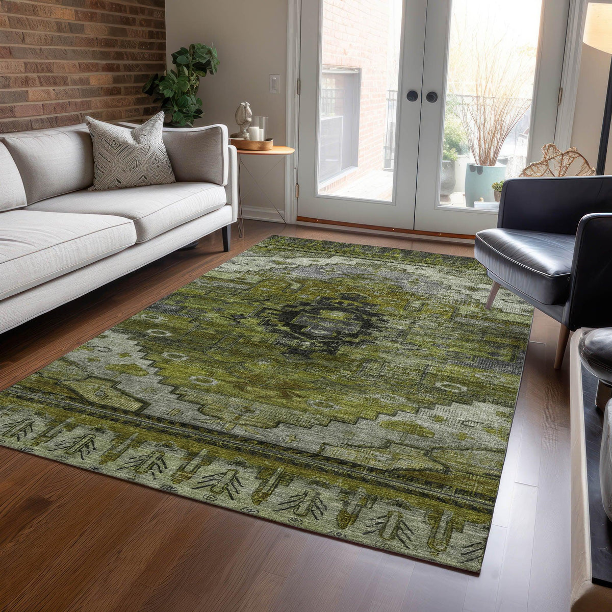 Addison Rugs Maeain Green Washable Indoor-Outdoor Rug