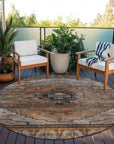 Maeain Orange Washable Indoor-Outdoor Rug