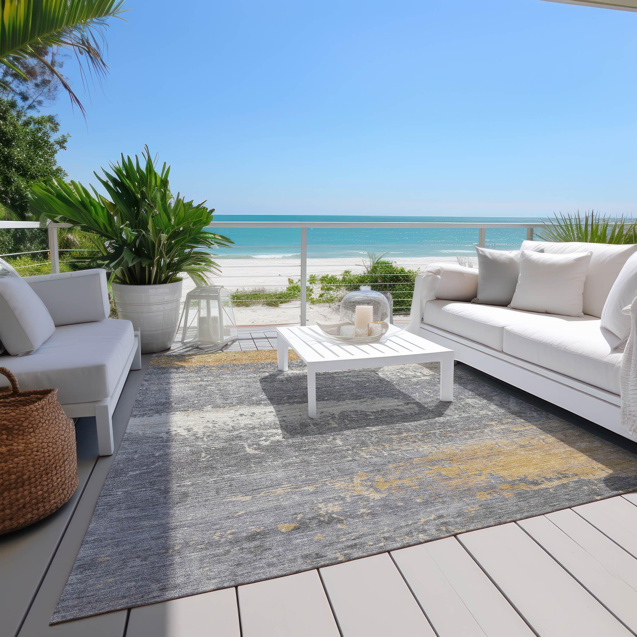 Addison Rugs Maeanor Gold Washable Indoor-Outdoor Rug