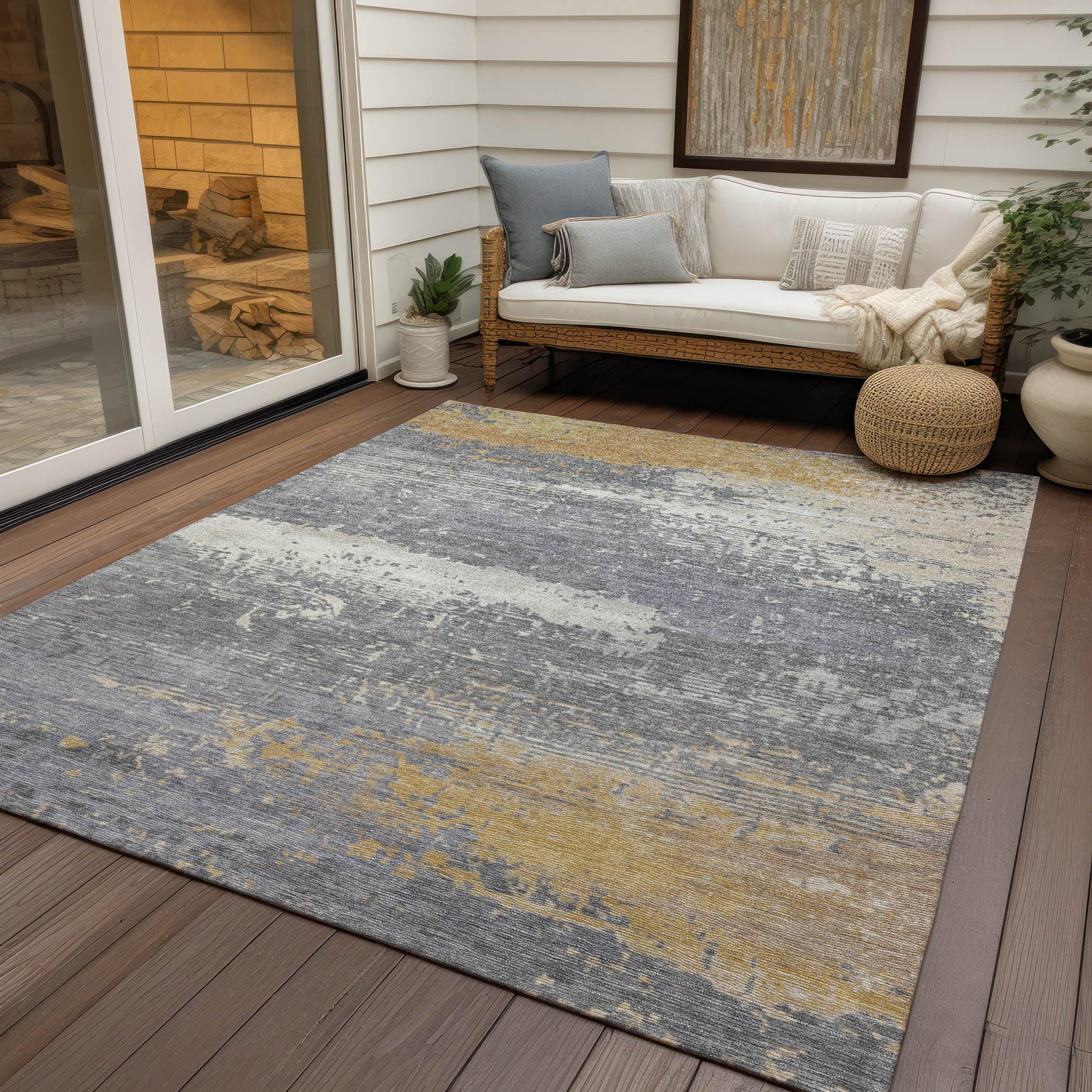 Addison Rugs Maeanor Gold Washable Indoor-Outdoor Rug