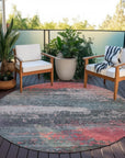 Maeanor Orange Washable Indoor-Outdoor Rug