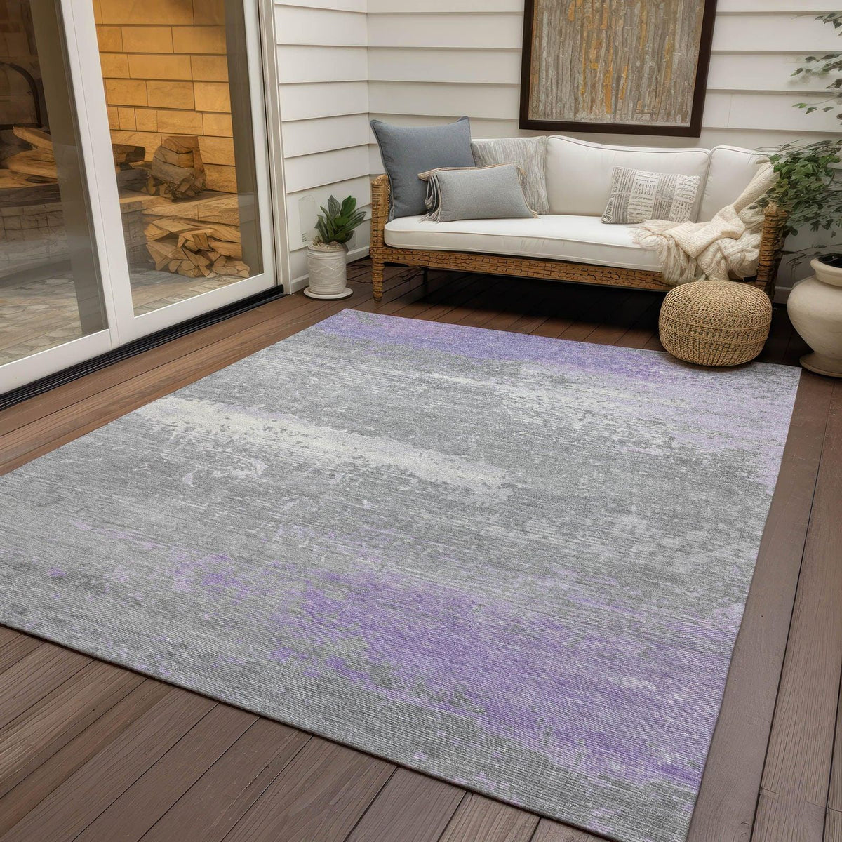 Addison Rugs Maeanor Purple Washable Indoor-Outdoor Rug