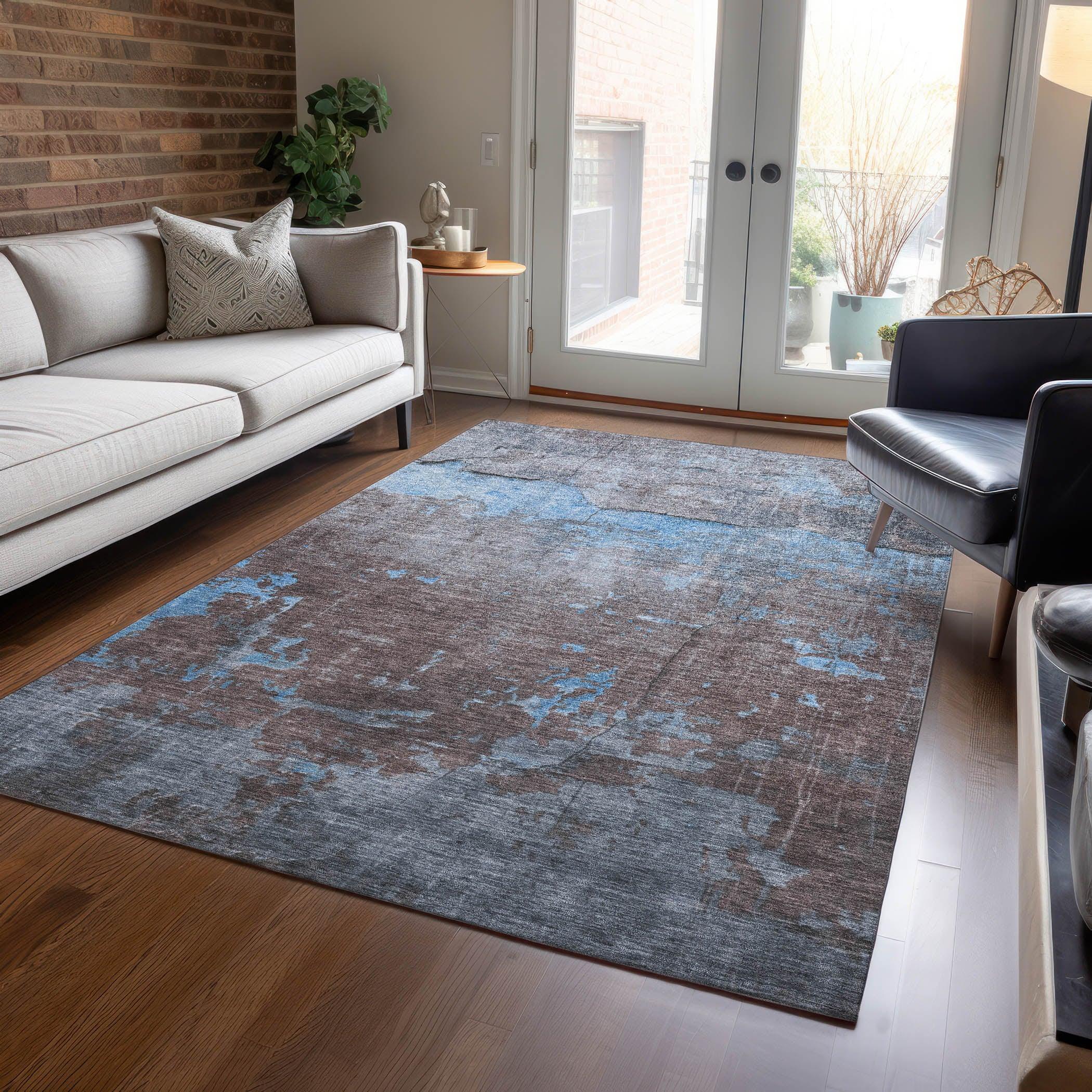 Addison Rugs Maeel Blue Washable Indoor-Outdoor Rug