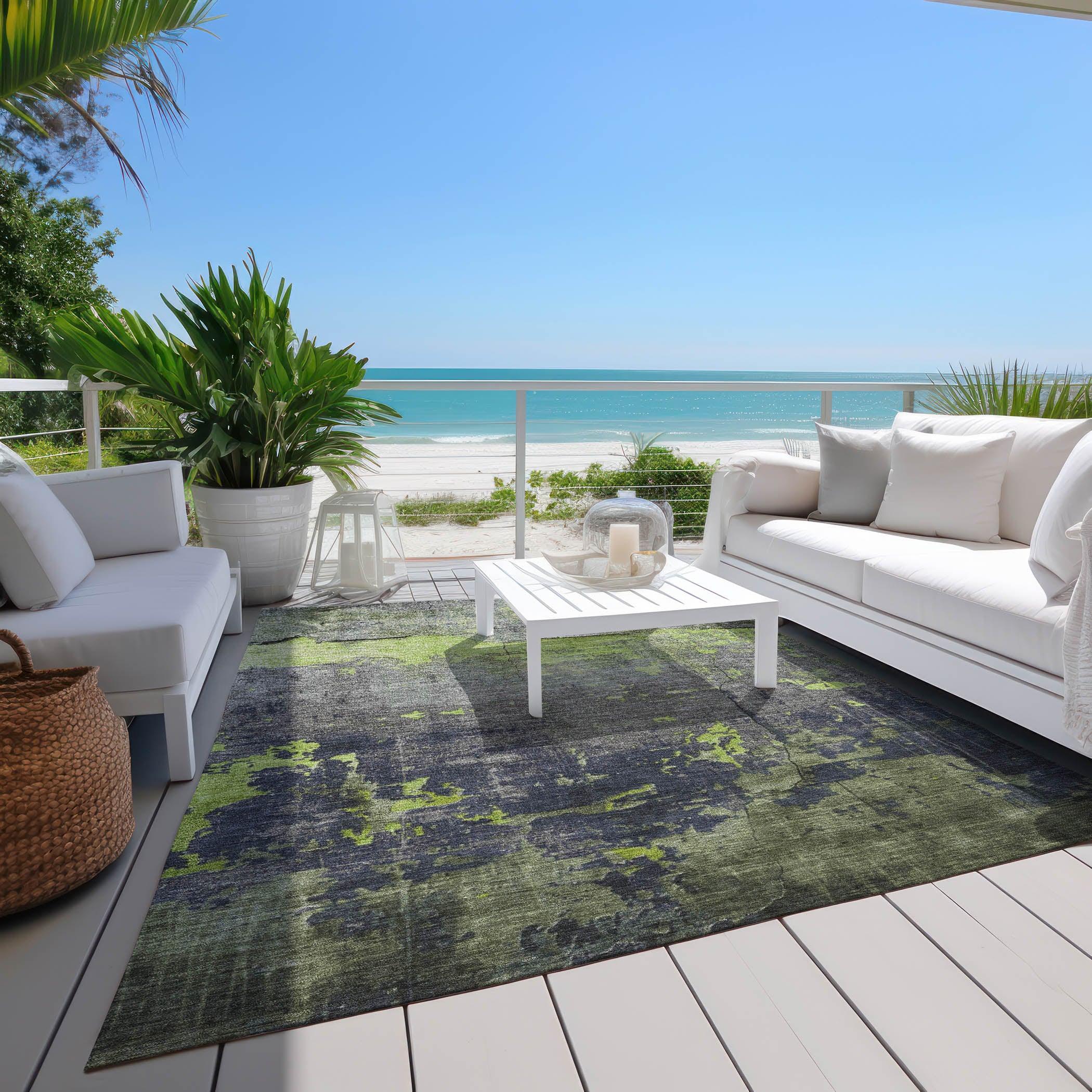 Addison Rugs Maeel Green Washable Indoor-Outdoor Rug
