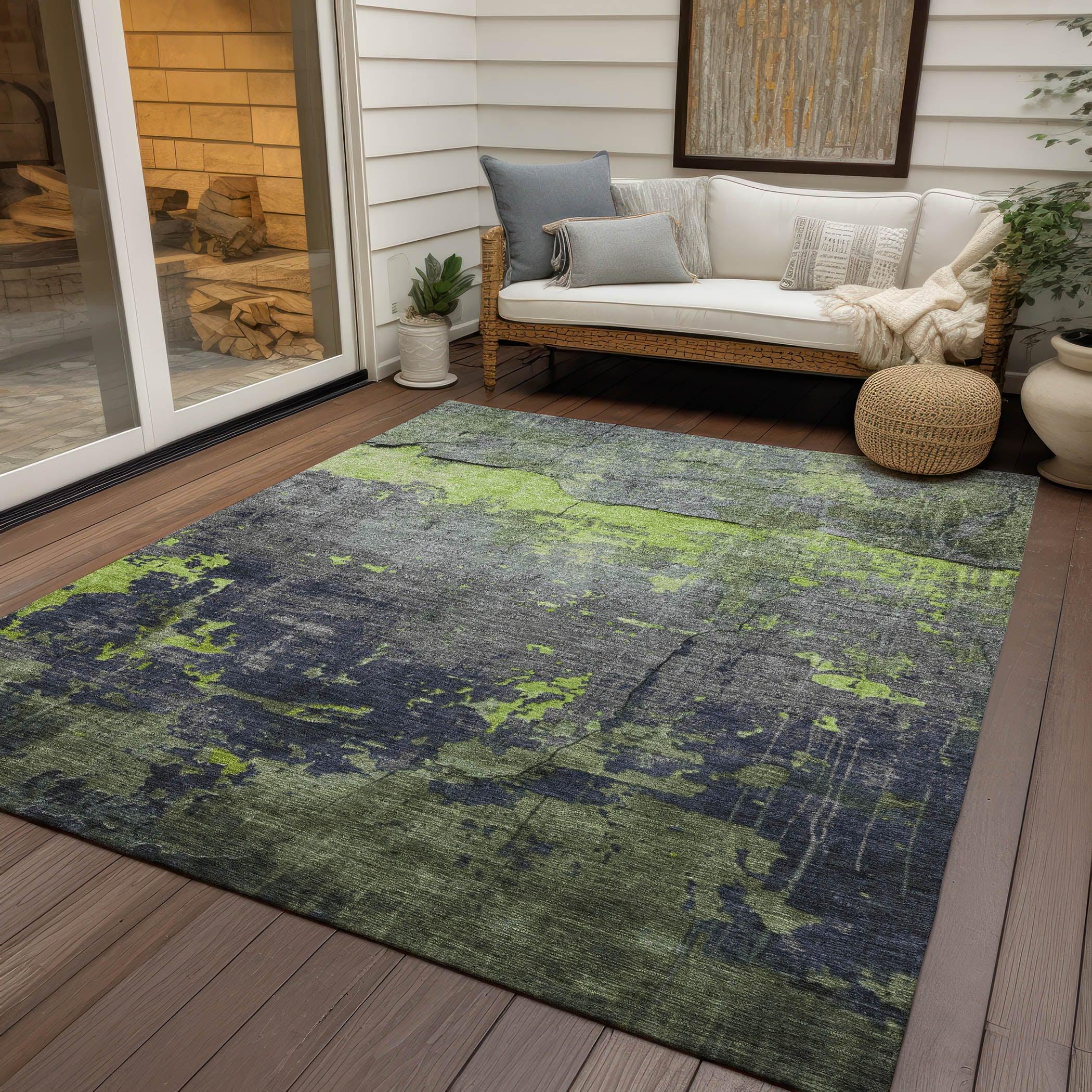 Addison Rugs Maeel Green Washable Indoor-Outdoor Rug