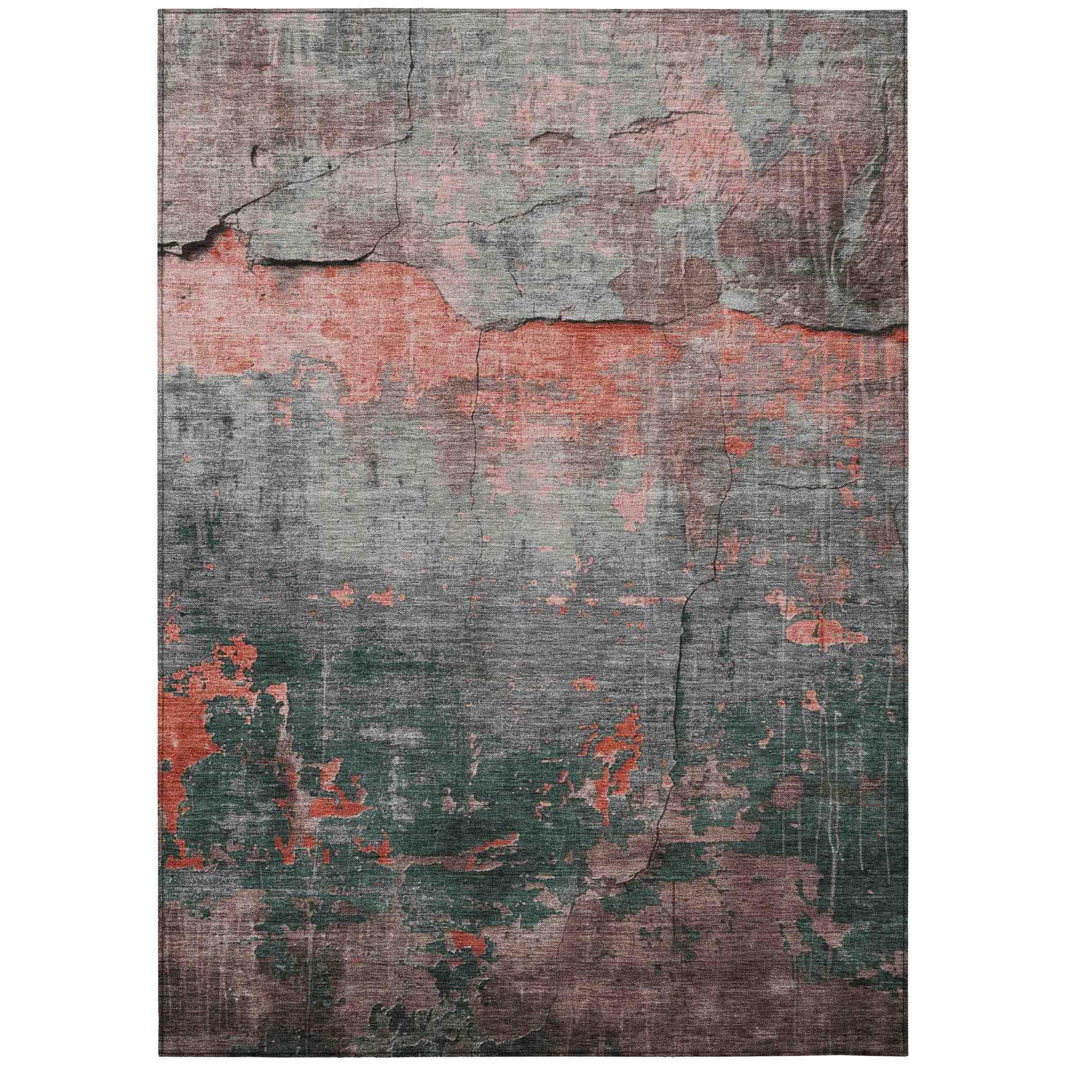 Addison Rugs Maeel Orange Washable Indoor-Outdoor Rug