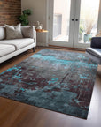 Addison Rugs Maeel Teal Washable Indoor-Outdoor Rug