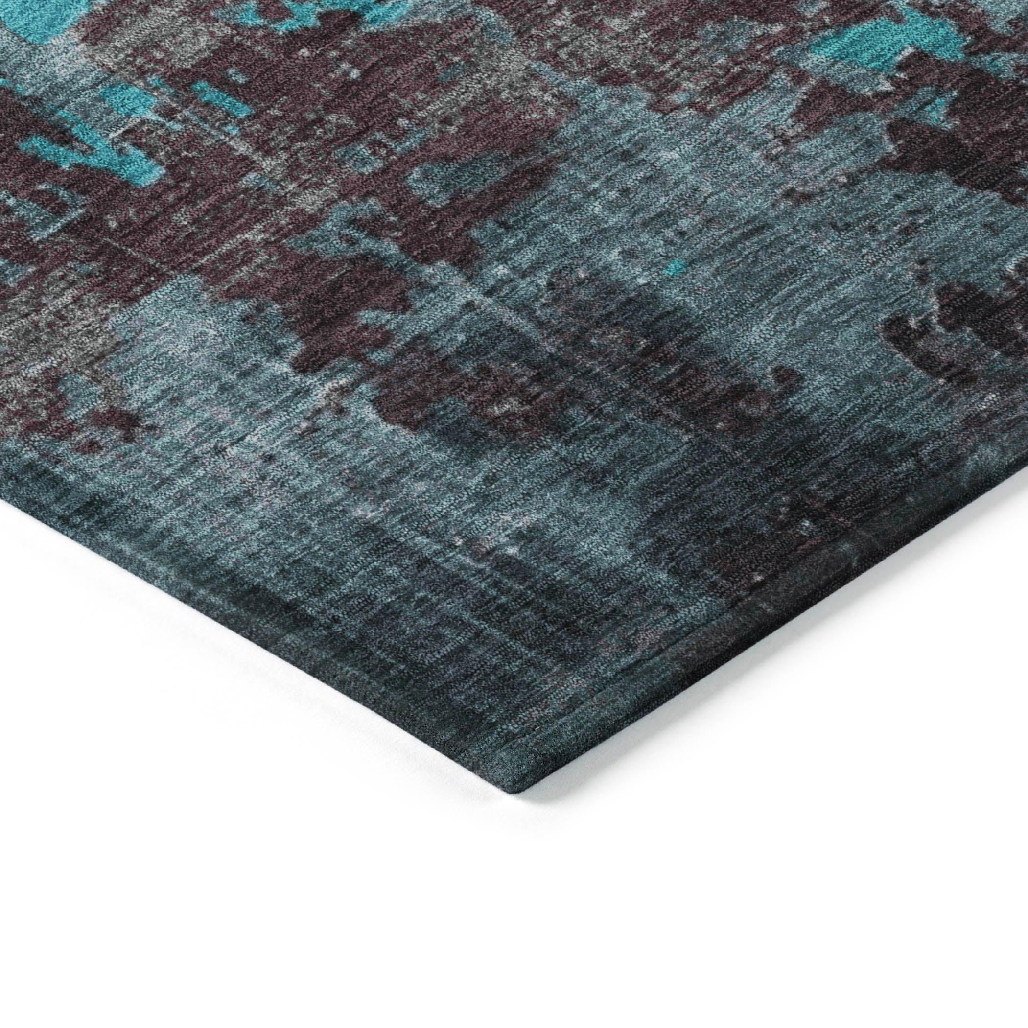 Addison Rugs Maeel Teal Washable Indoor-Outdoor Rug
