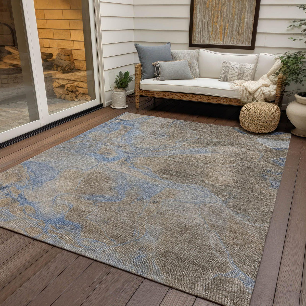 Addison Rugs Maeira Brown Washable Indoor-Outdoor Rug