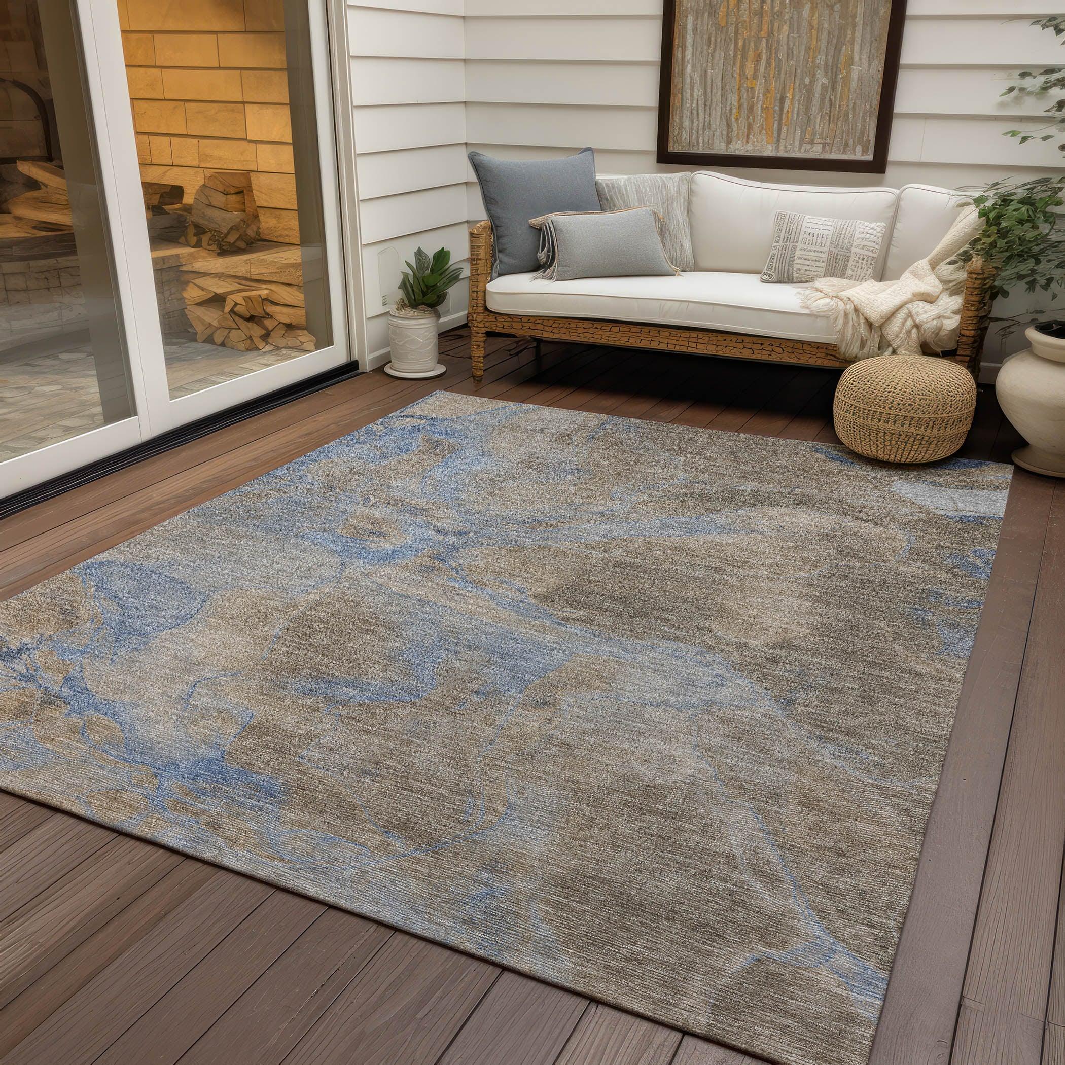 Addison Rugs Maeira Brown Washable Indoor-Outdoor Rug