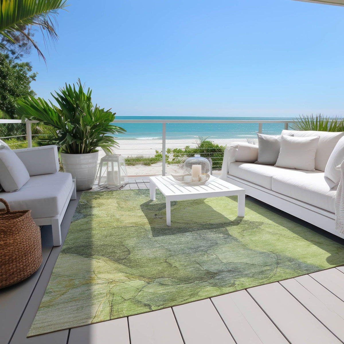 Addison Rugs Maeira Green Washable Indoor-Outdoor Rug