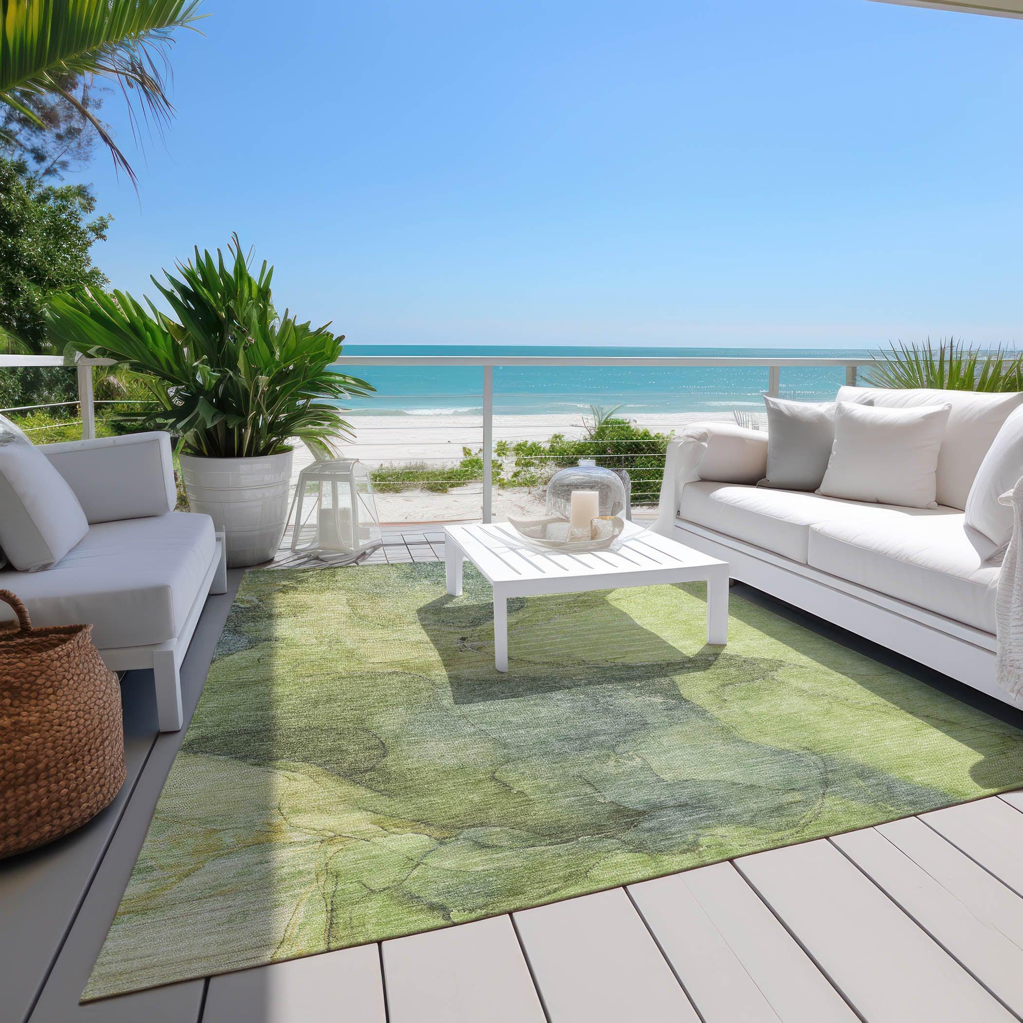 Addison Rugs Maeira Green Washable Indoor-Outdoor Rug