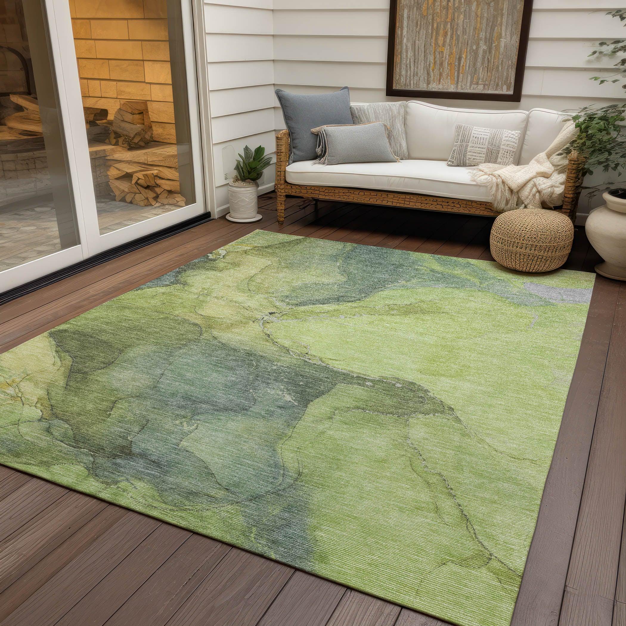 Addison Rugs Maeira Green Washable Indoor-Outdoor Rug
