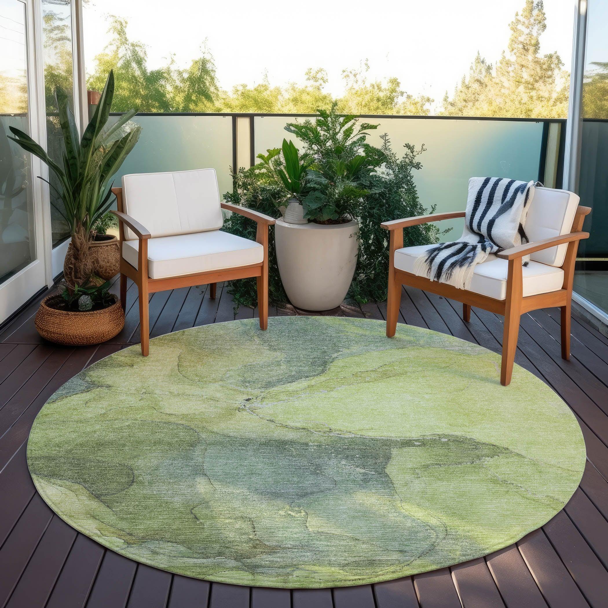 Addison Rugs Maeira Green Washable Indoor-Outdoor Rug