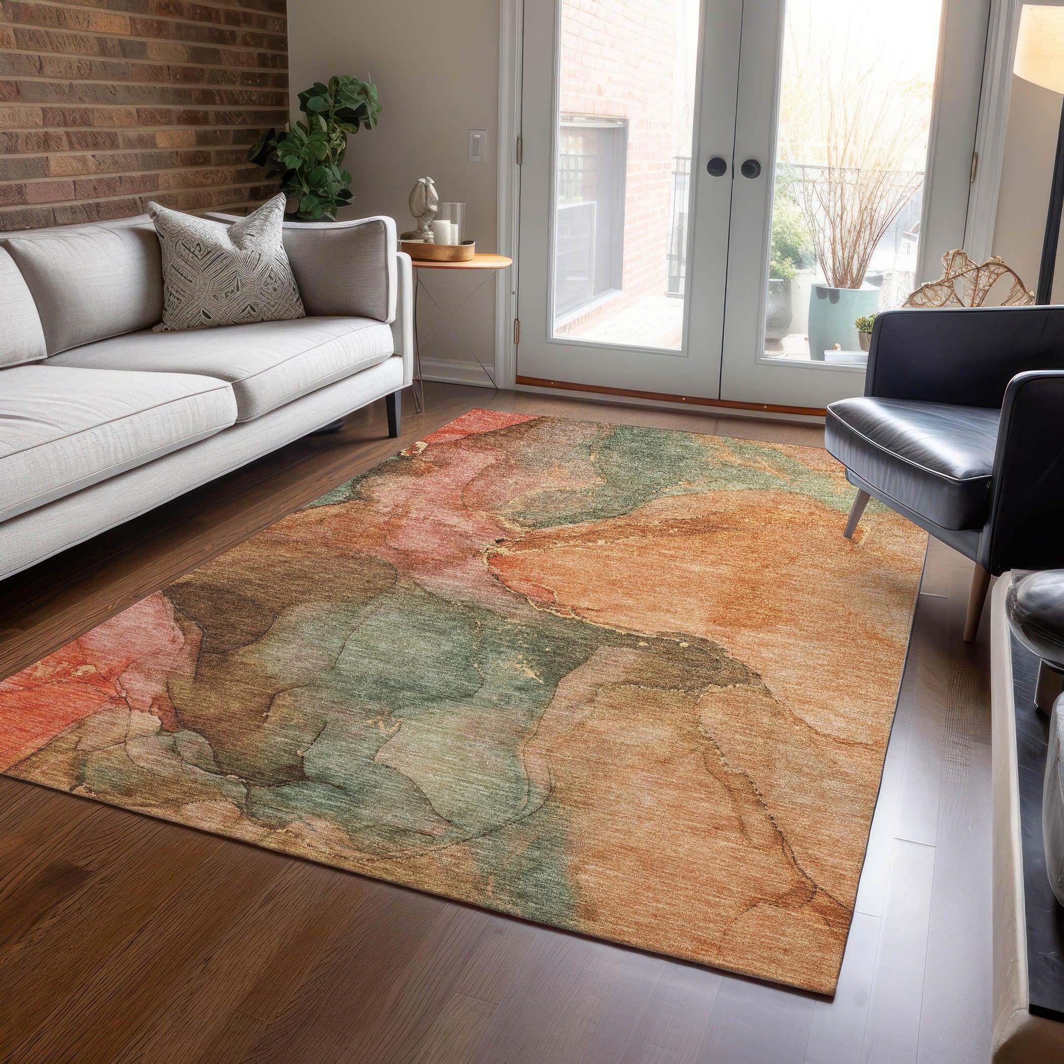 Addison Rugs Maeira Orange Washable Indoor-Outdoor Rug