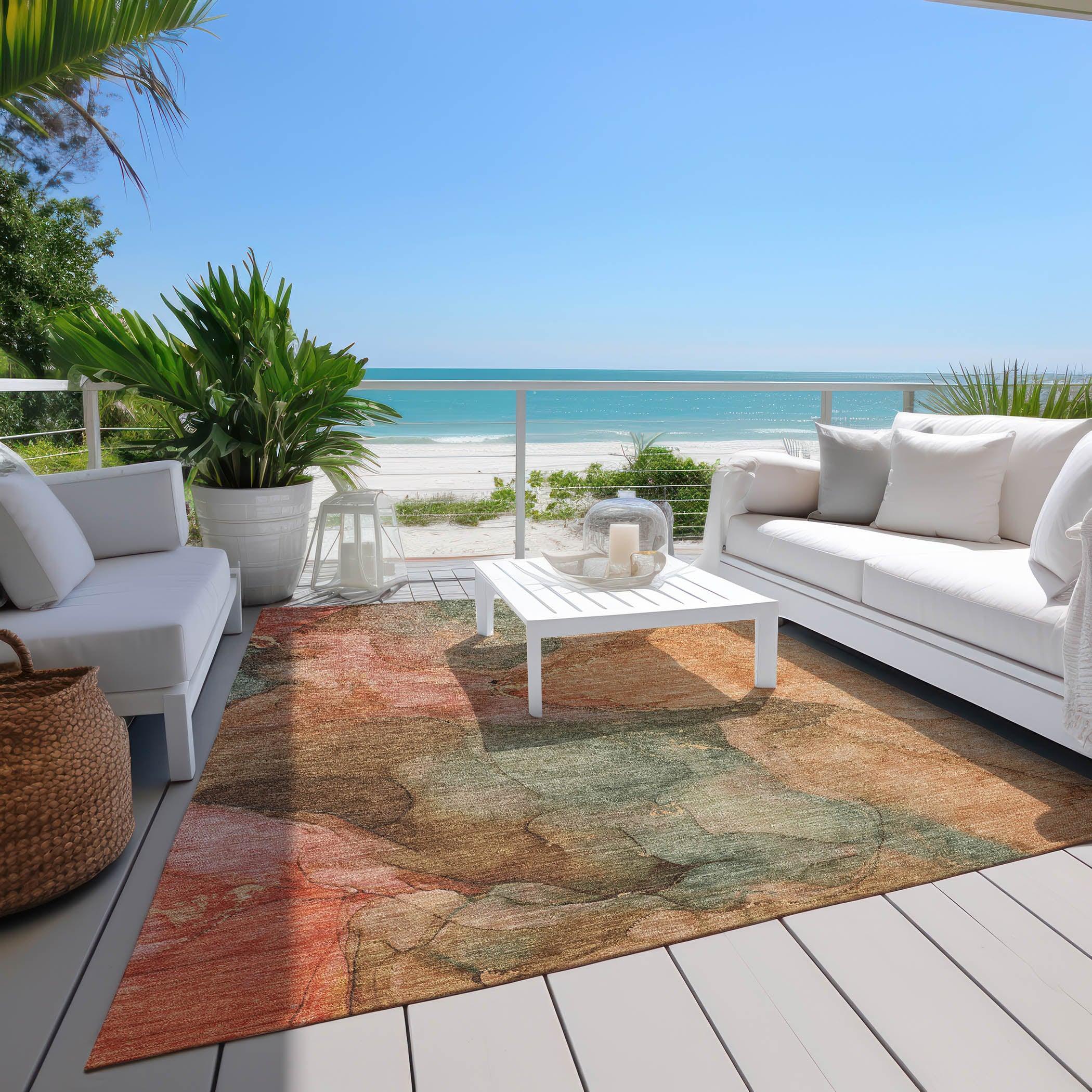 Addison Rugs Maeira Orange Washable Indoor-Outdoor Rug