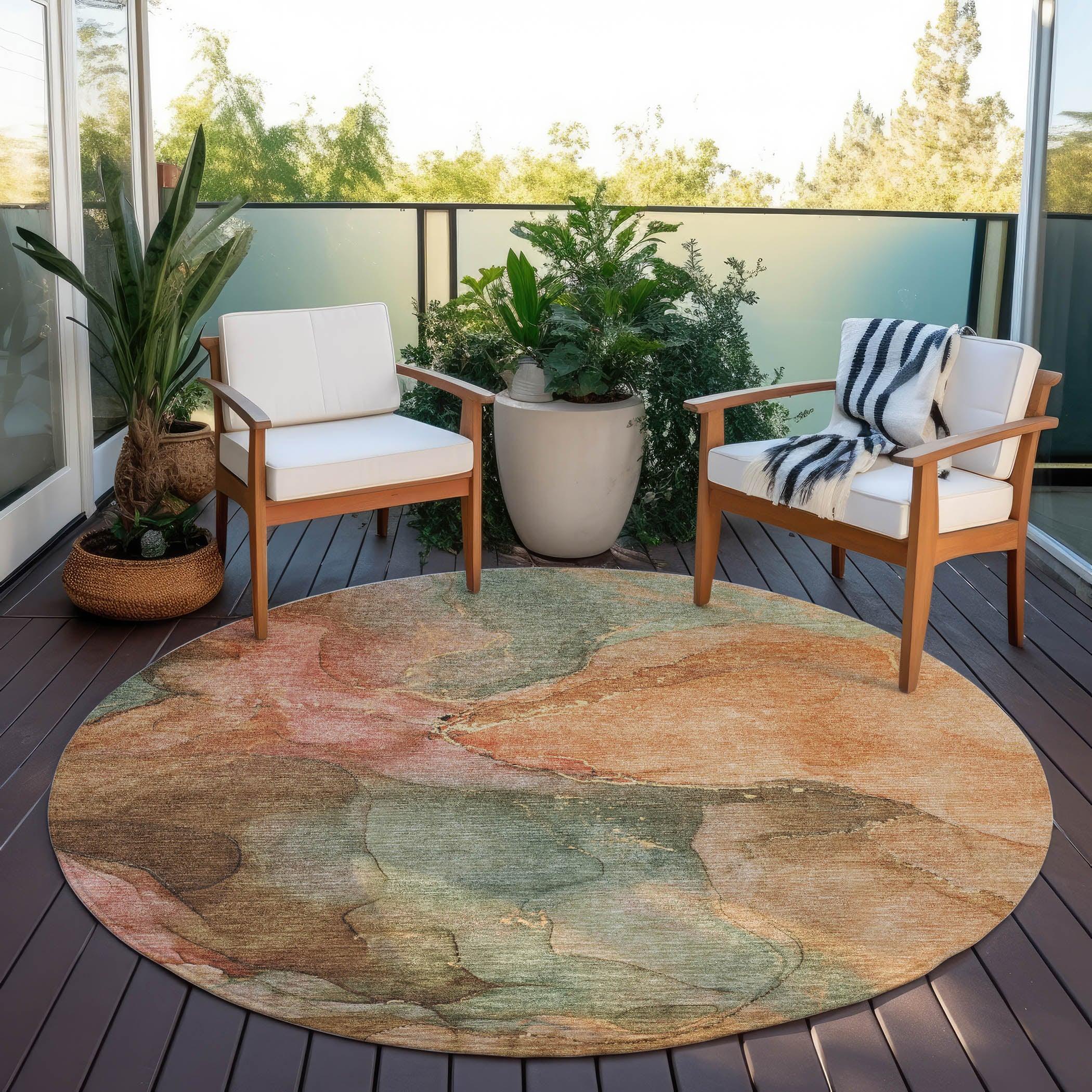 Addison Rugs Maeira Orange Washable Indoor-Outdoor Rug