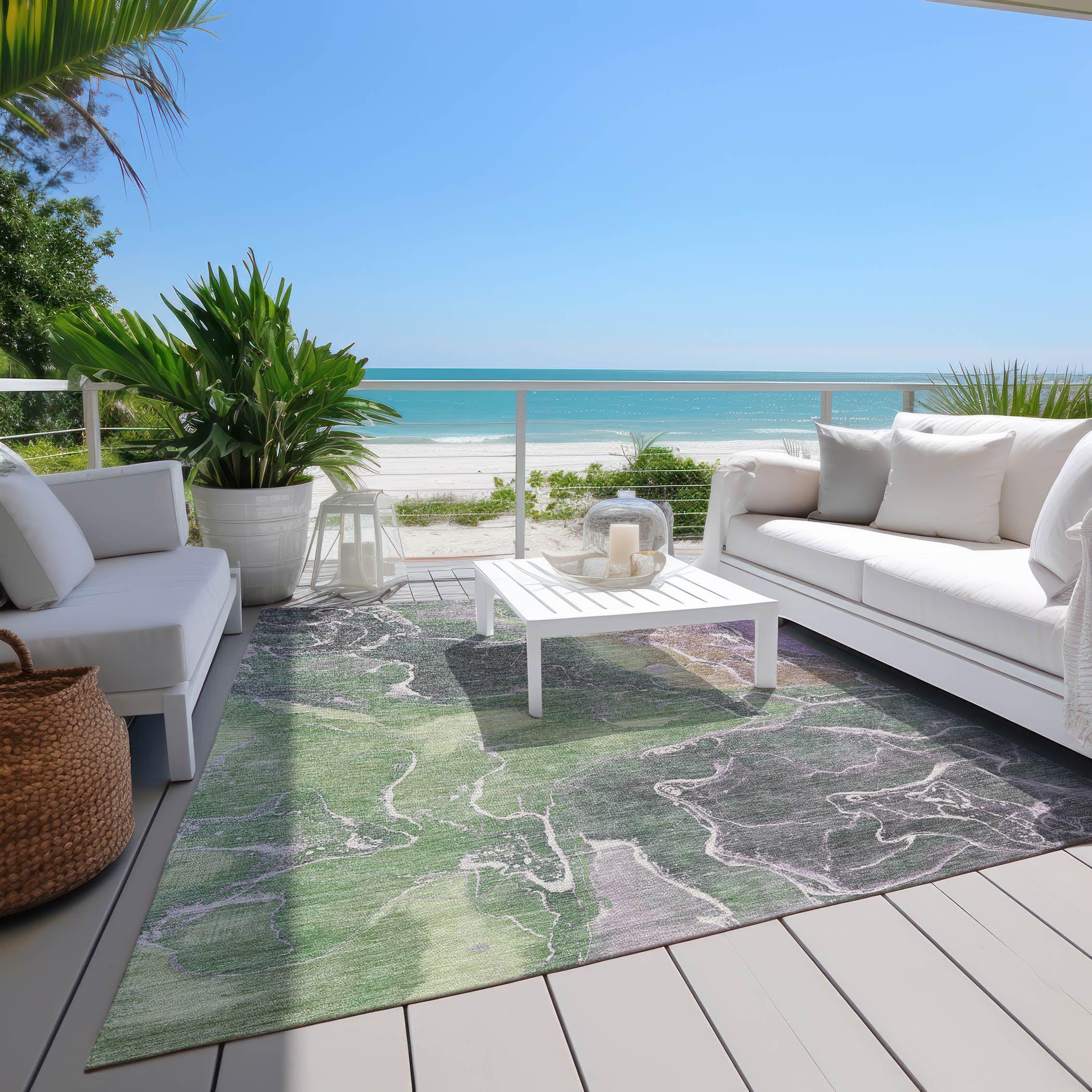 Addison Rugs Maeon Green Washable Indoor-Outdoor Rug