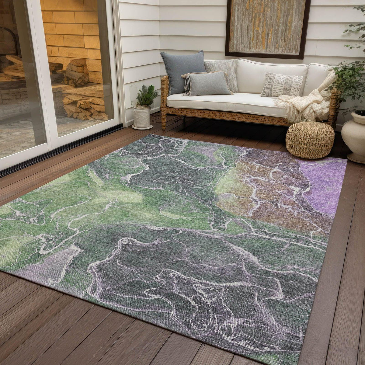 Addison Rugs Maeon Green Washable Indoor-Outdoor Rug