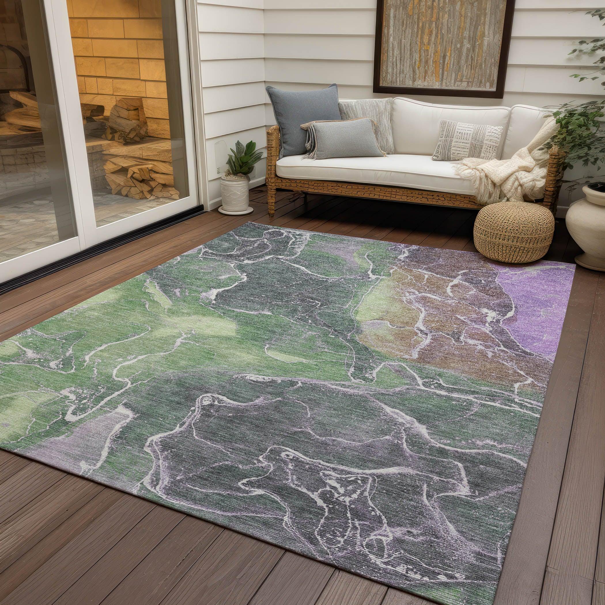 Addison Rugs Maeon Green Washable Indoor-Outdoor Rug