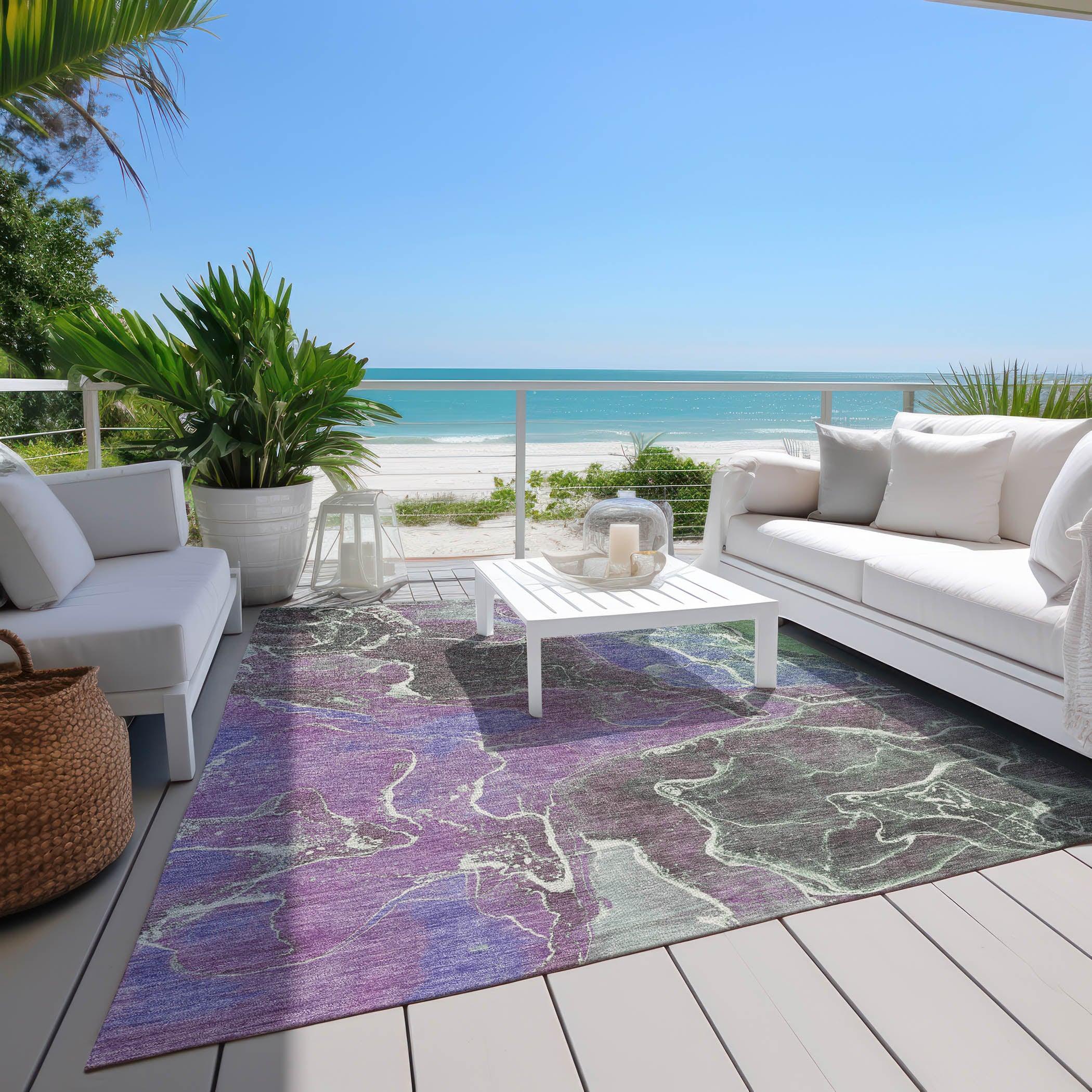 Addison Rugs Maeon Purple Washable Indoor-Outdoor Rug