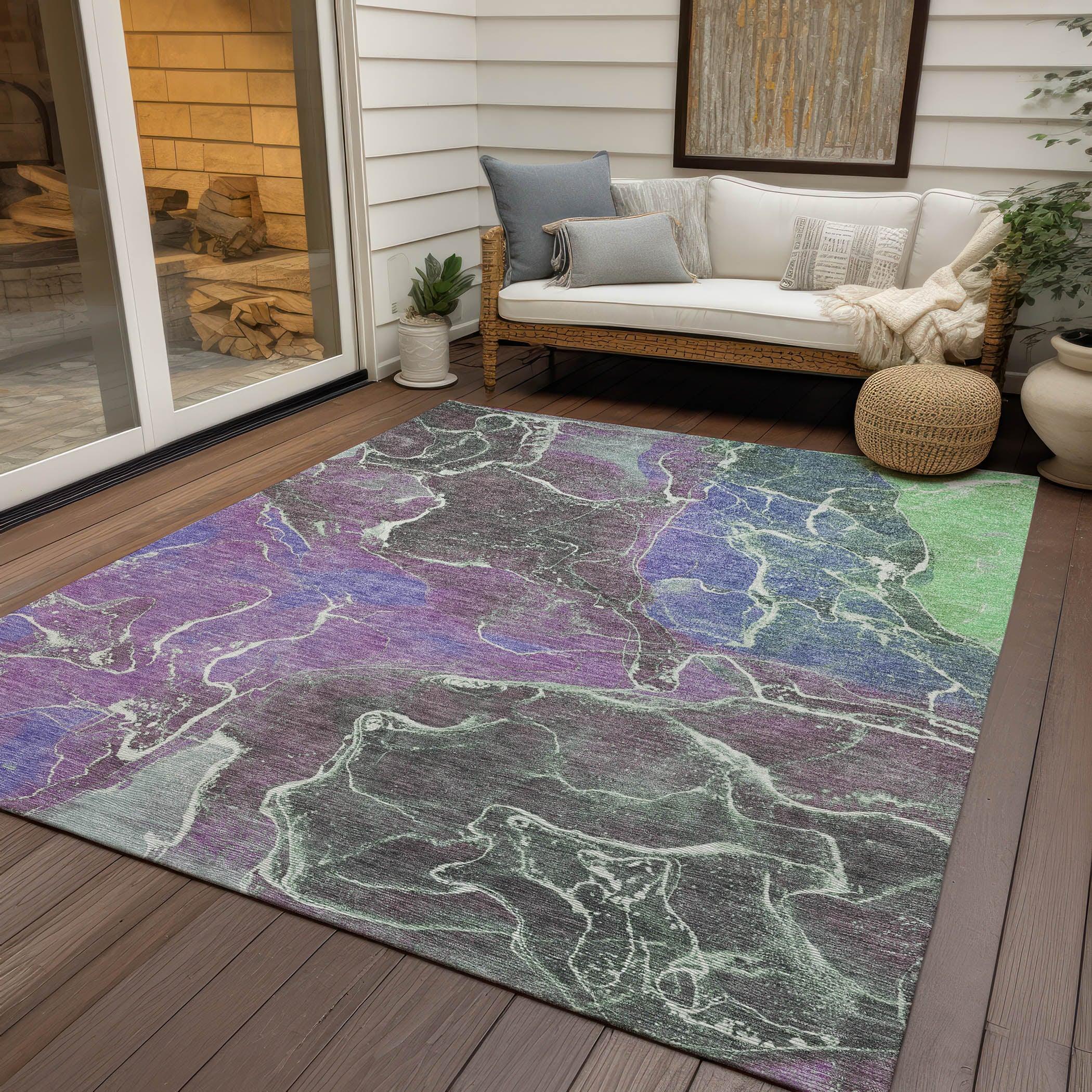 Addison Rugs Maeon Purple Washable Indoor-Outdoor Rug