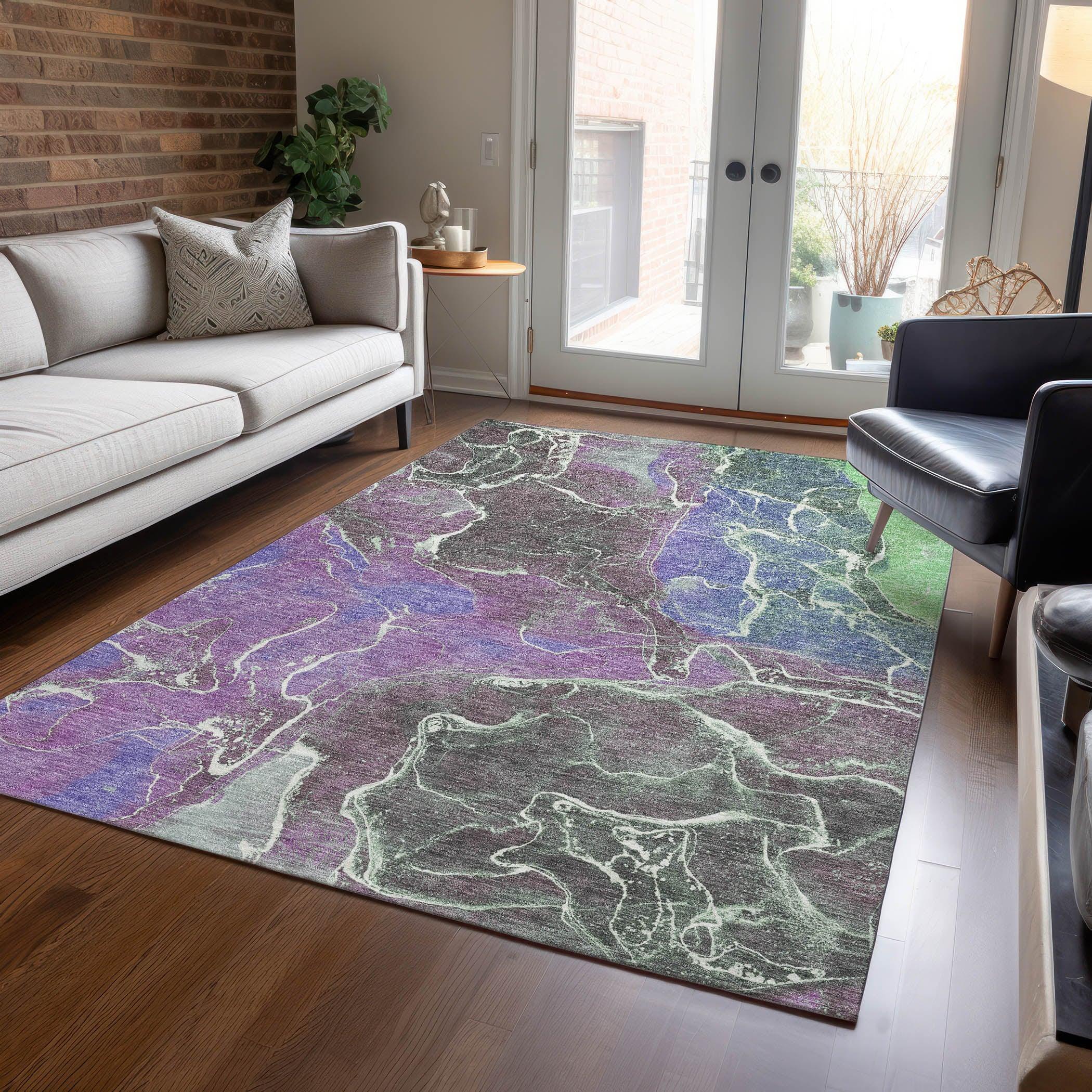 Addison Rugs Maeon Purple Washable Indoor-Outdoor Rug