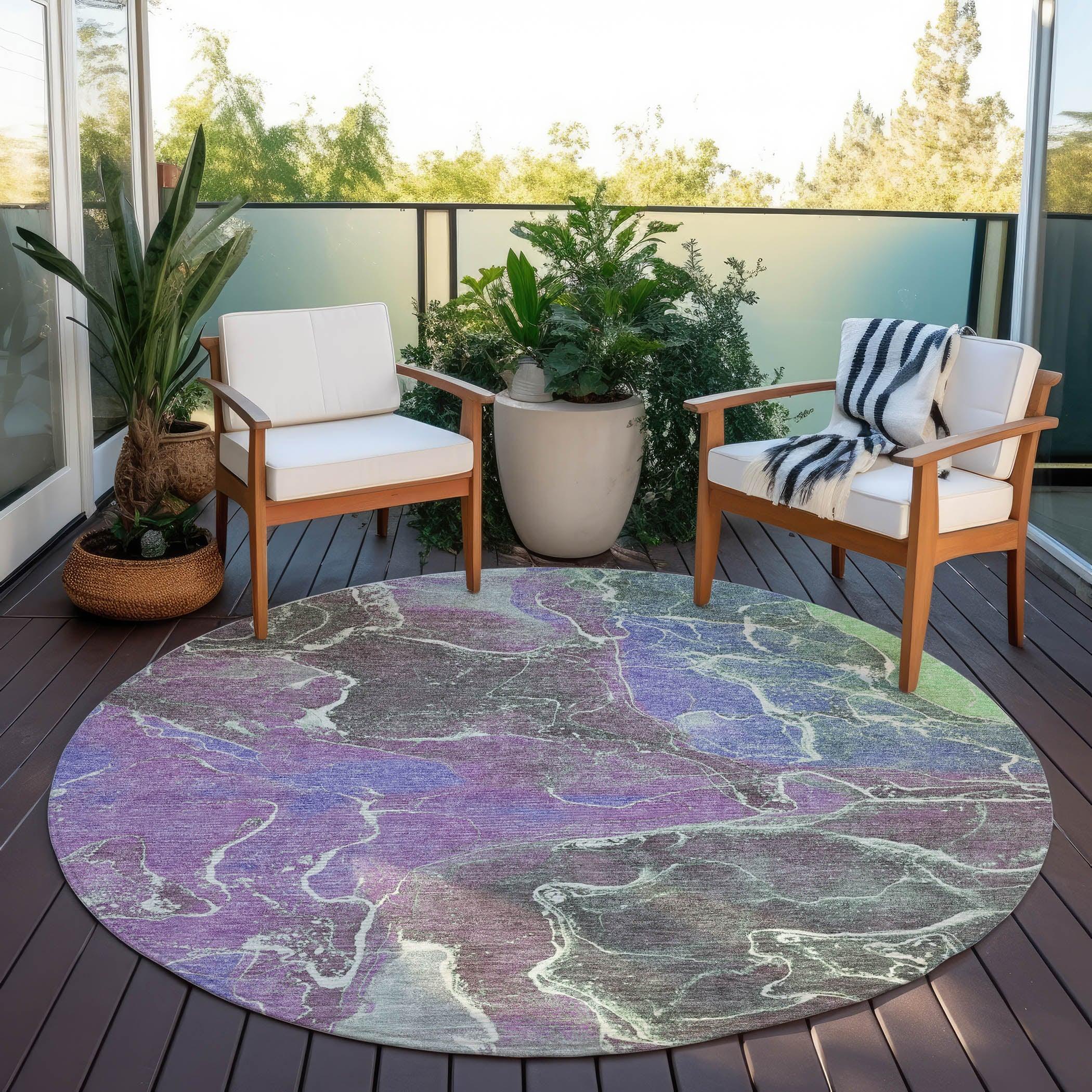 Addison Rugs Maeon Purple Washable Indoor-Outdoor Rug
