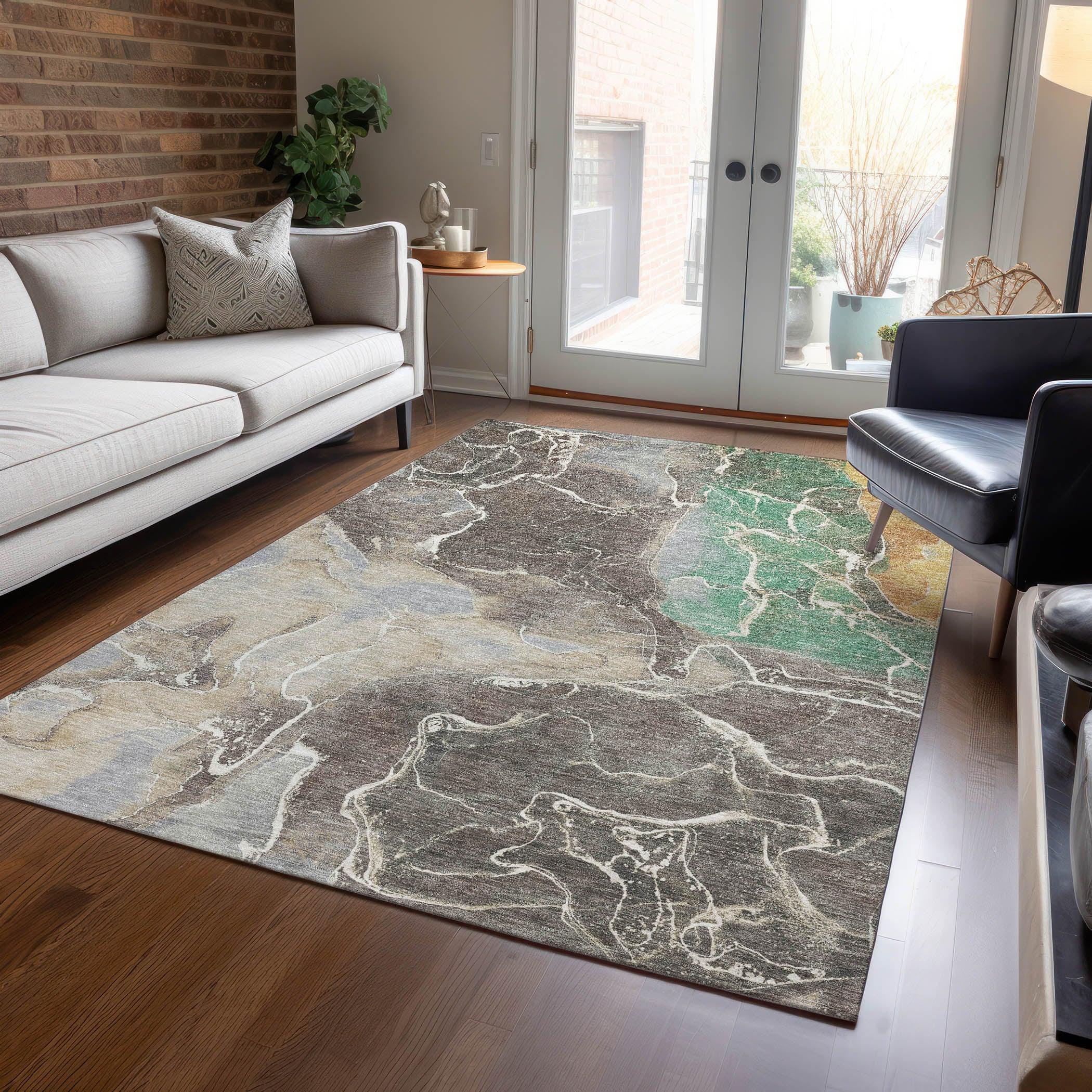 Addison Rugs Maeon Taupe Washable Indoor-Outdoor Rug