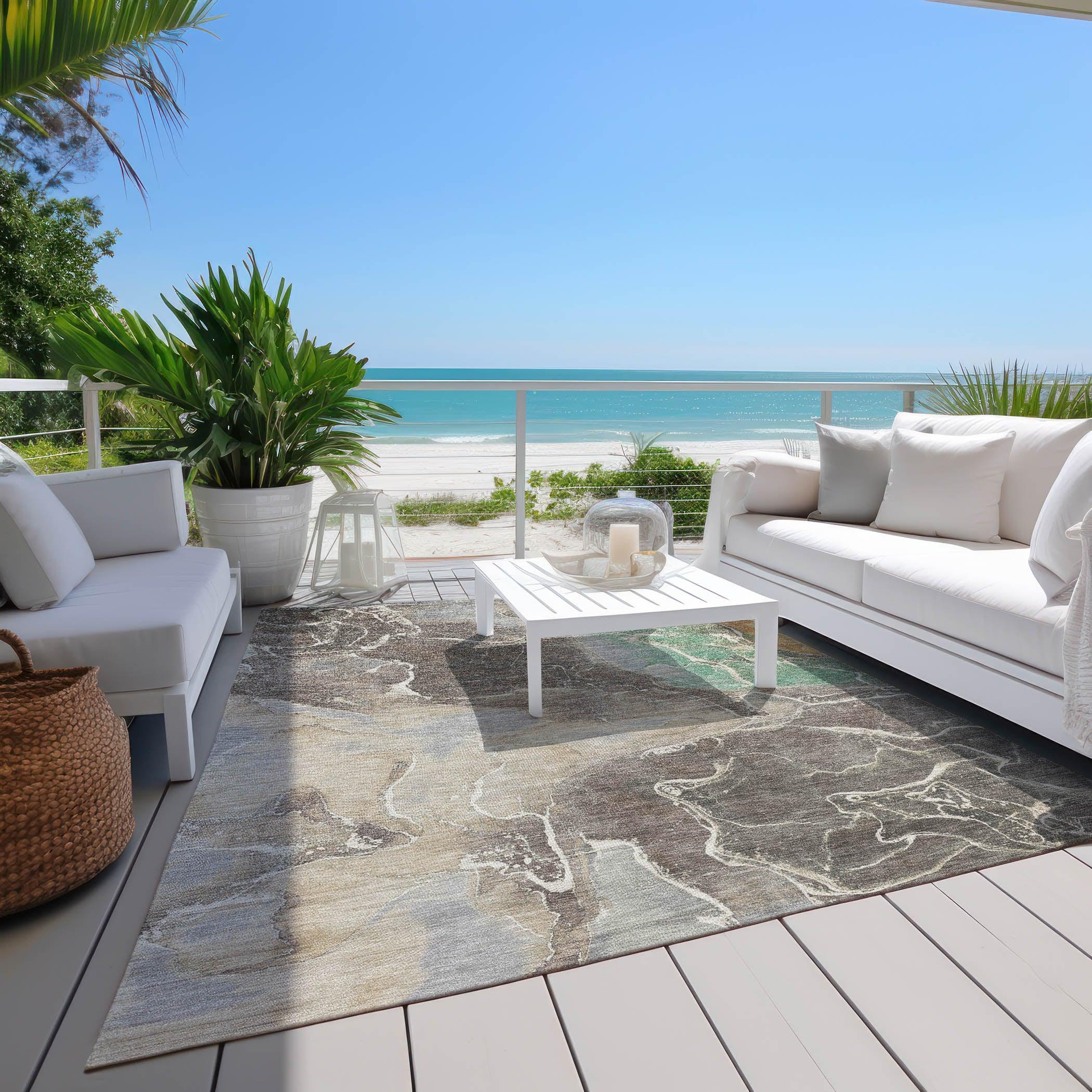 Addison Rugs Maeon Taupe Washable Indoor-Outdoor Rug
