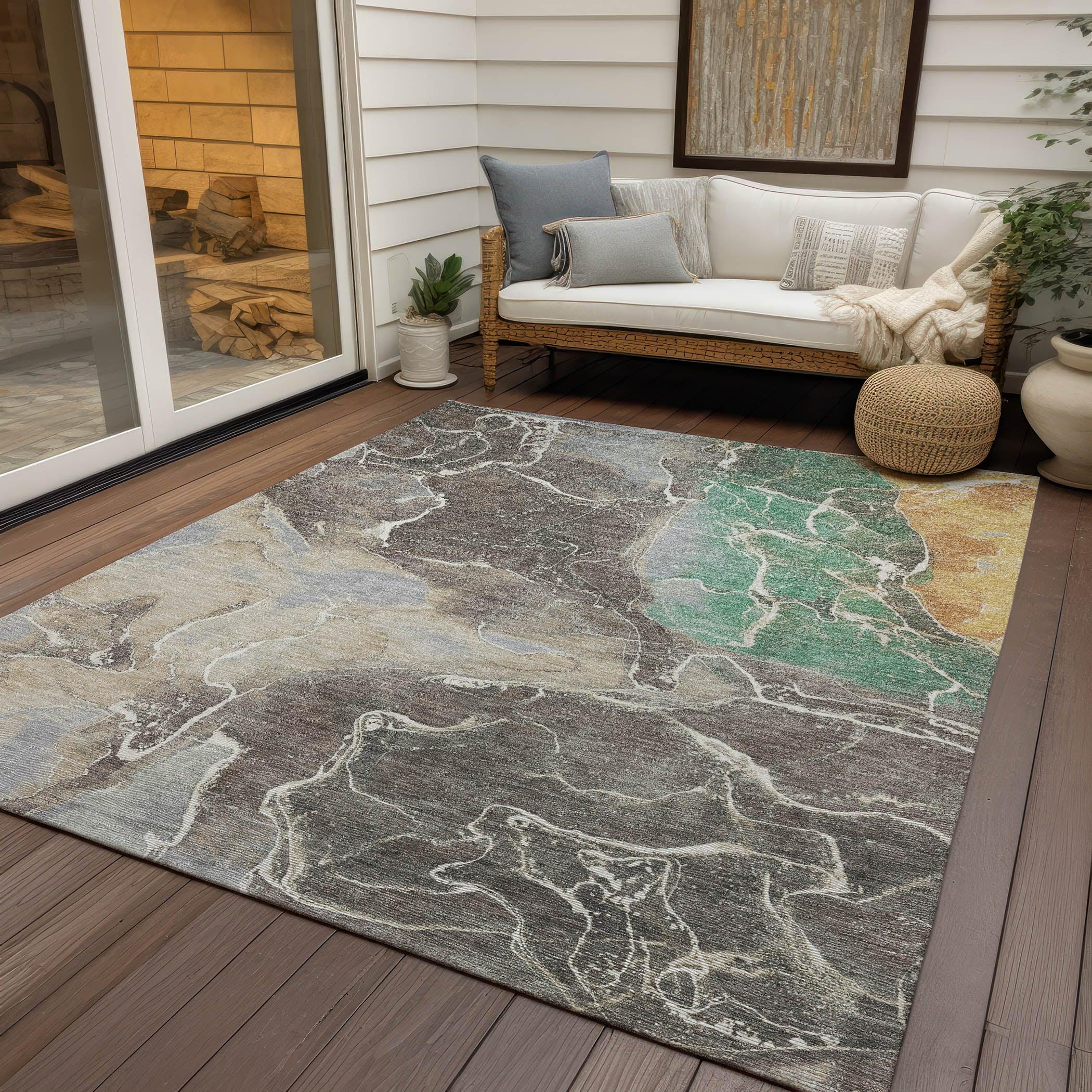 Addison Rugs Maeon Taupe Washable Indoor-Outdoor Rug