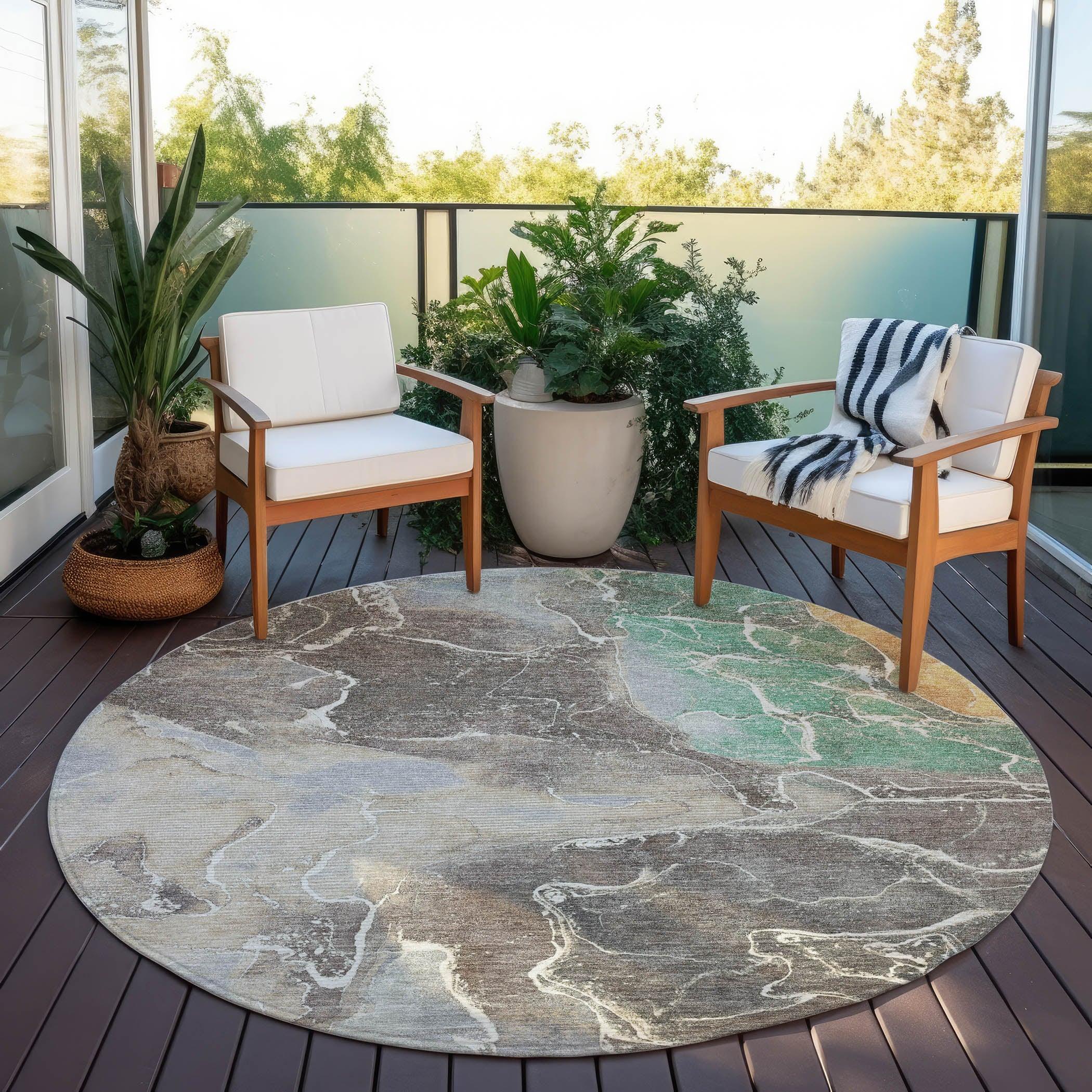 Addison Rugs Maeon Taupe Washable Indoor-Outdoor Rug