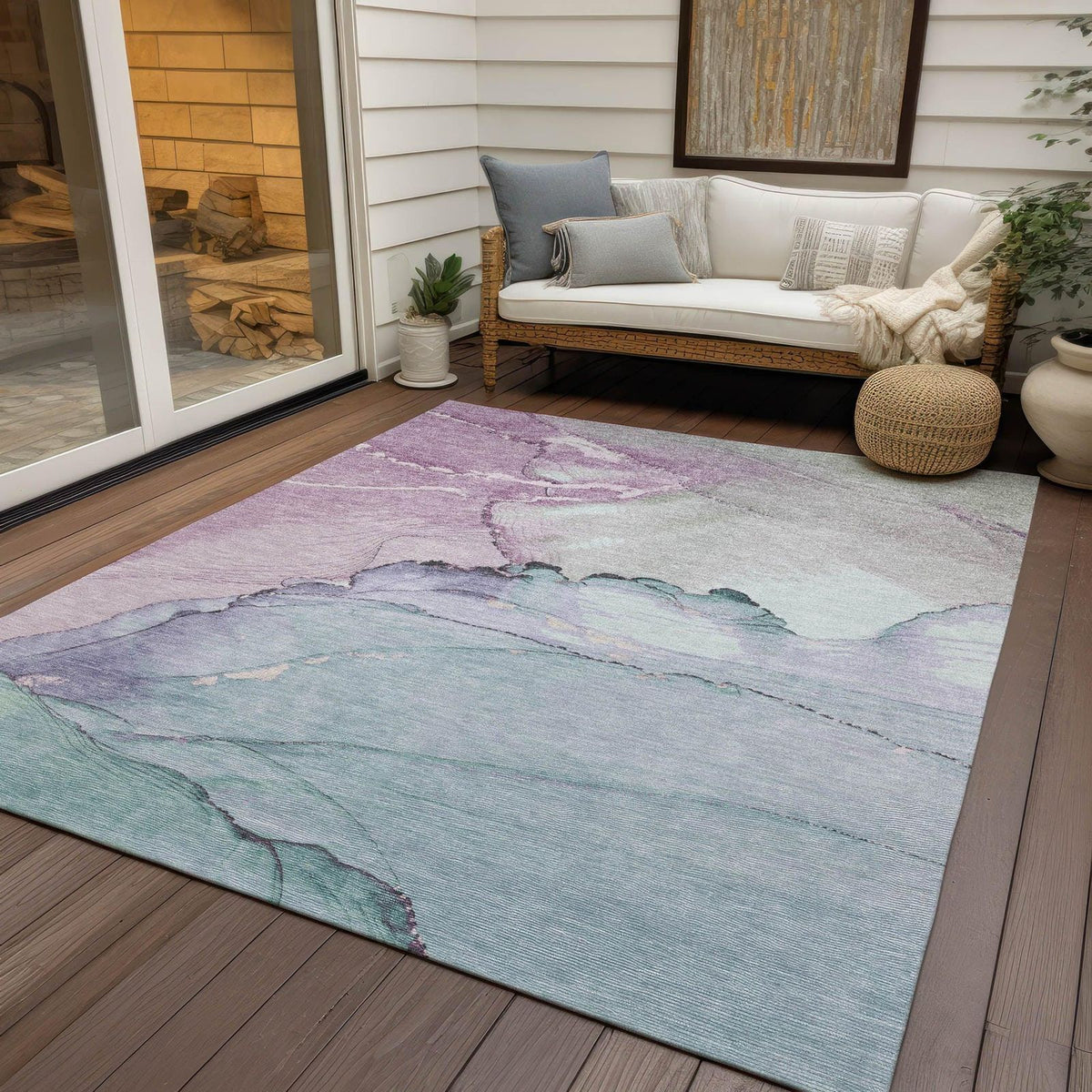 Addison Rugs Maeora Blue Washable Indoor-Outdoor Rug