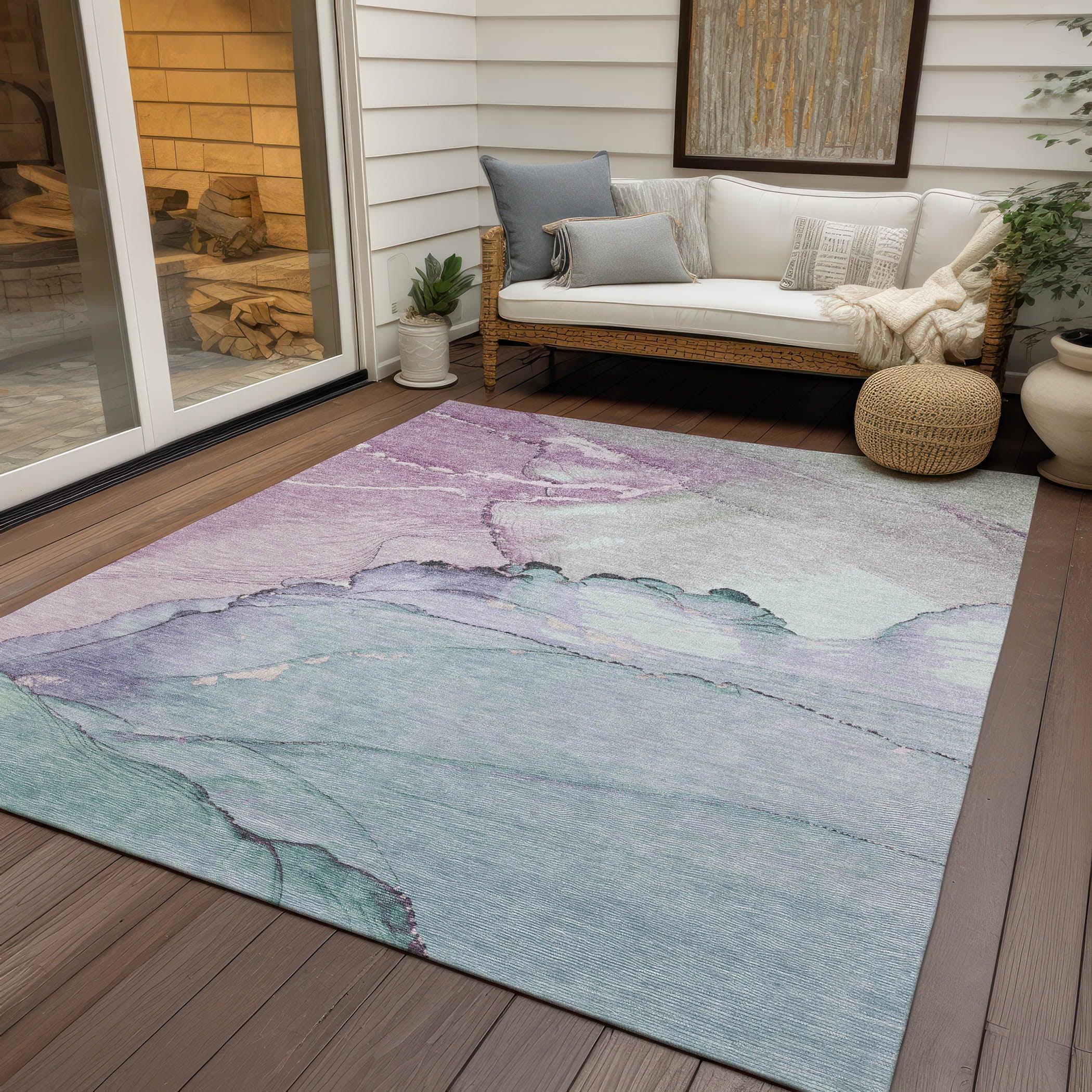 Addison Rugs Maeora Blue Washable Indoor-Outdoor Rug