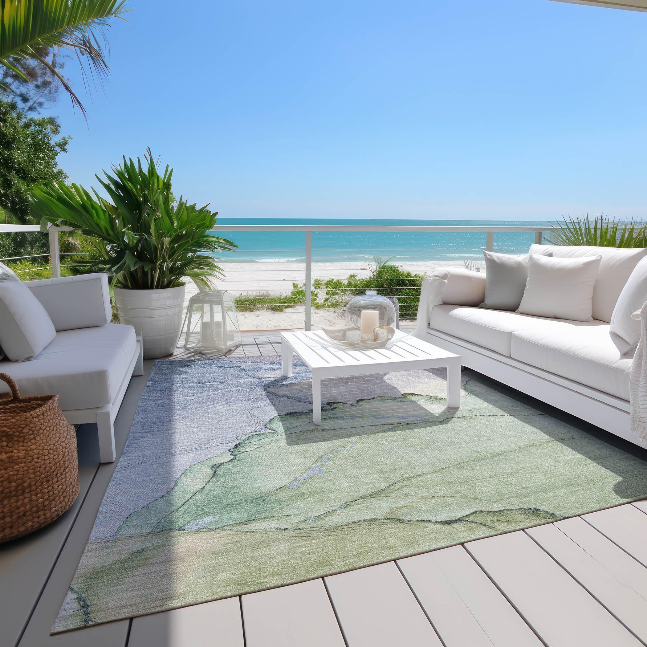 Addison Rugs Maeora Green Washable Indoor-Outdoor Rug