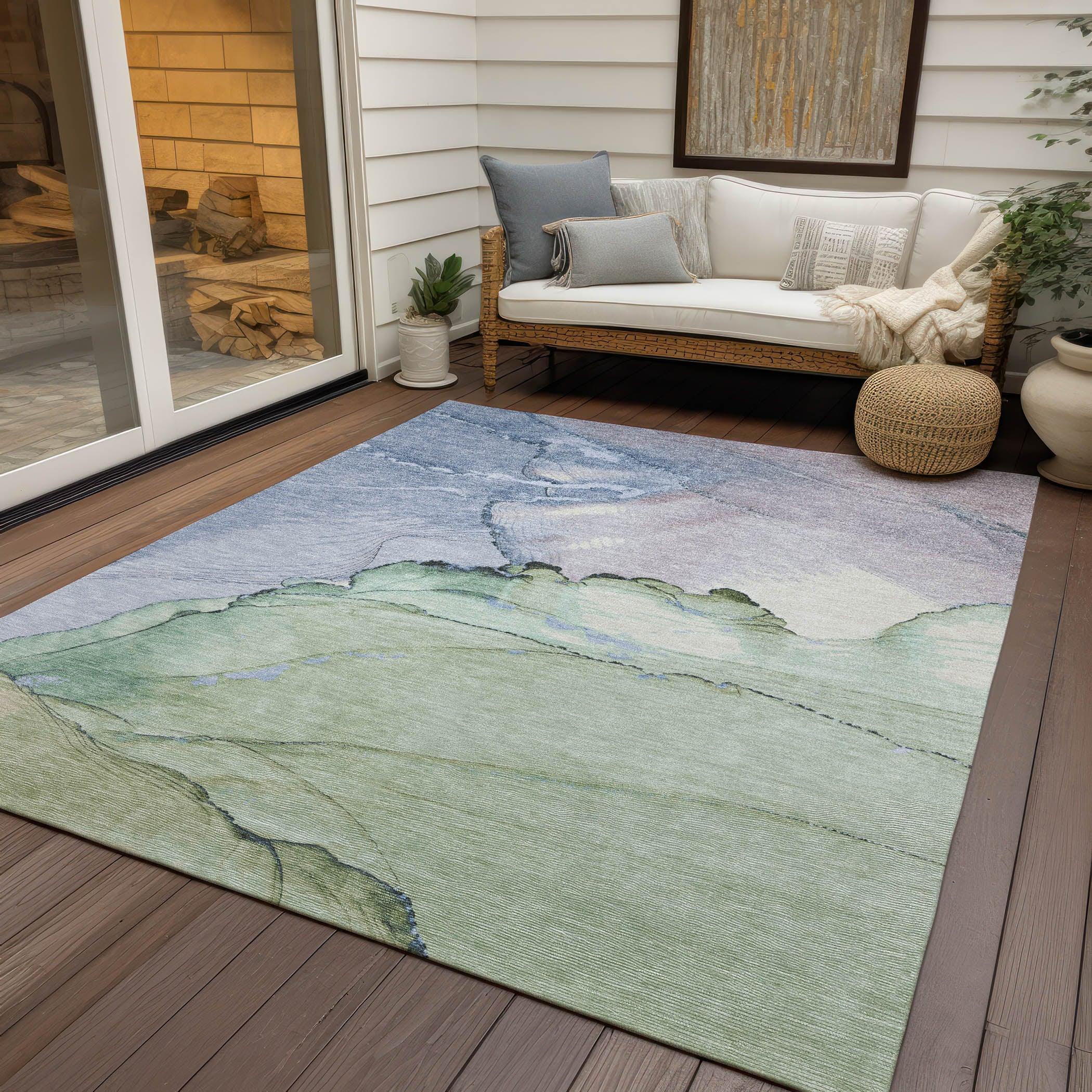 Addison Rugs Maeora Green Washable Indoor-Outdoor Rug