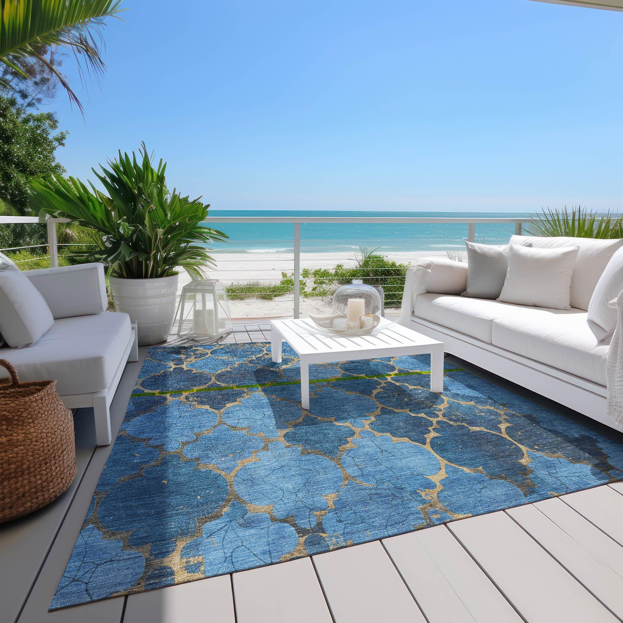 Addison Rugs Maeoril Blue Washable Indoor-Outdoor Rug