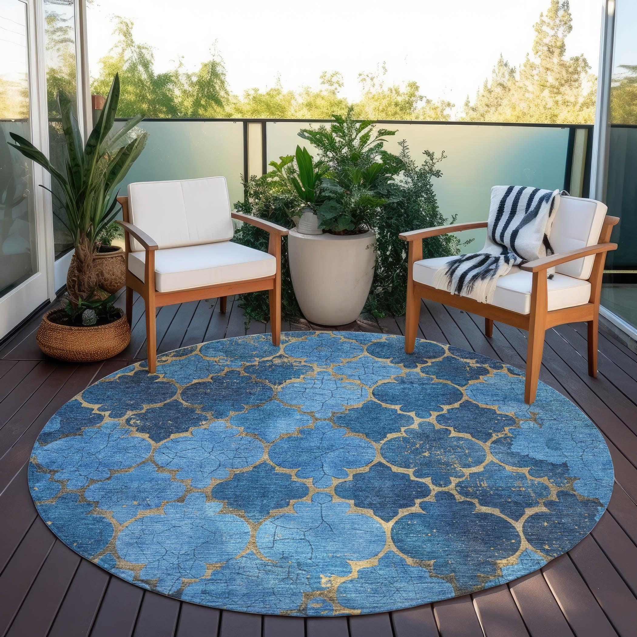 Addison Rugs Maeoril Blue Washable Indoor-Outdoor Rug