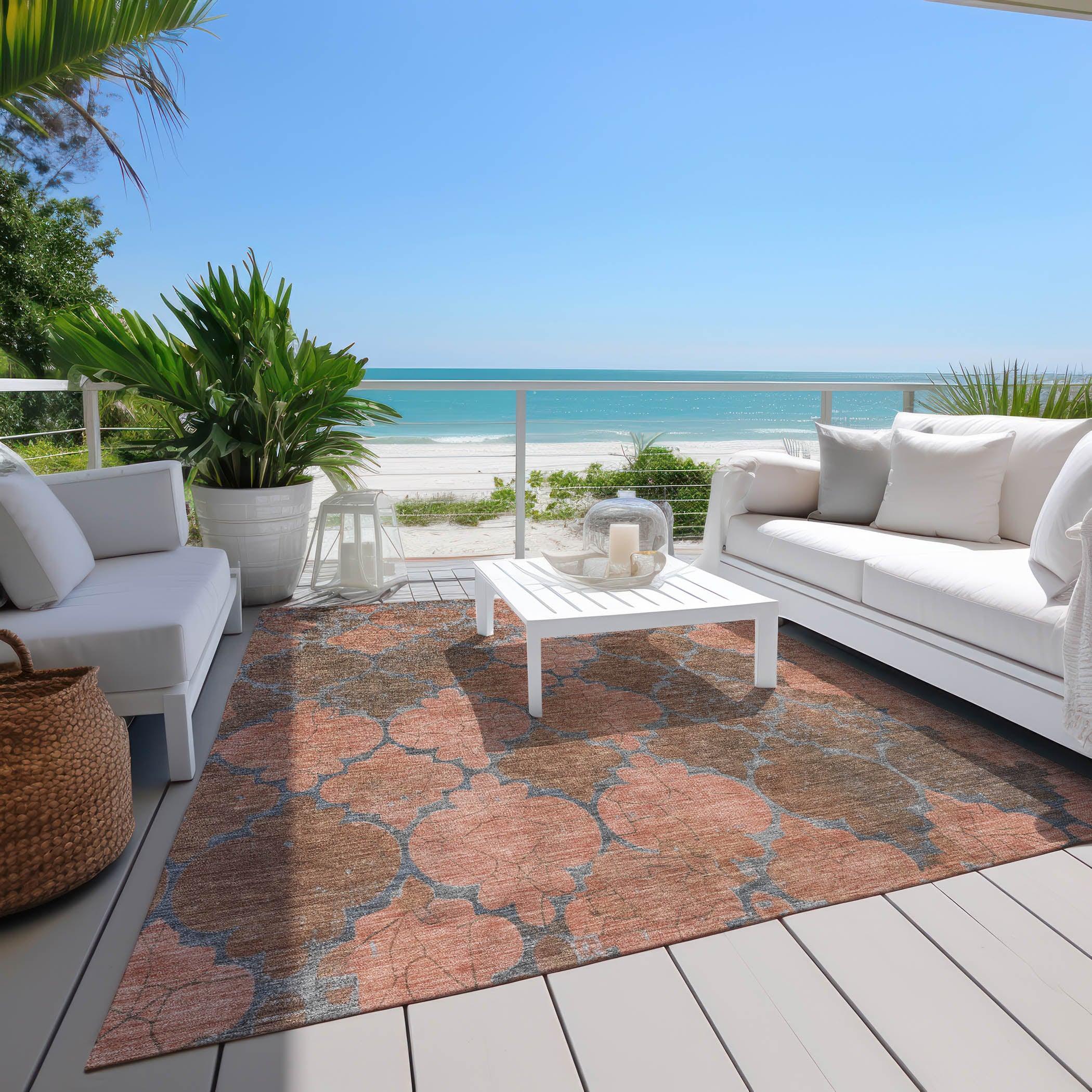 Addison Rugs Maeoril Orange Washable Indoor-Outdoor Rug