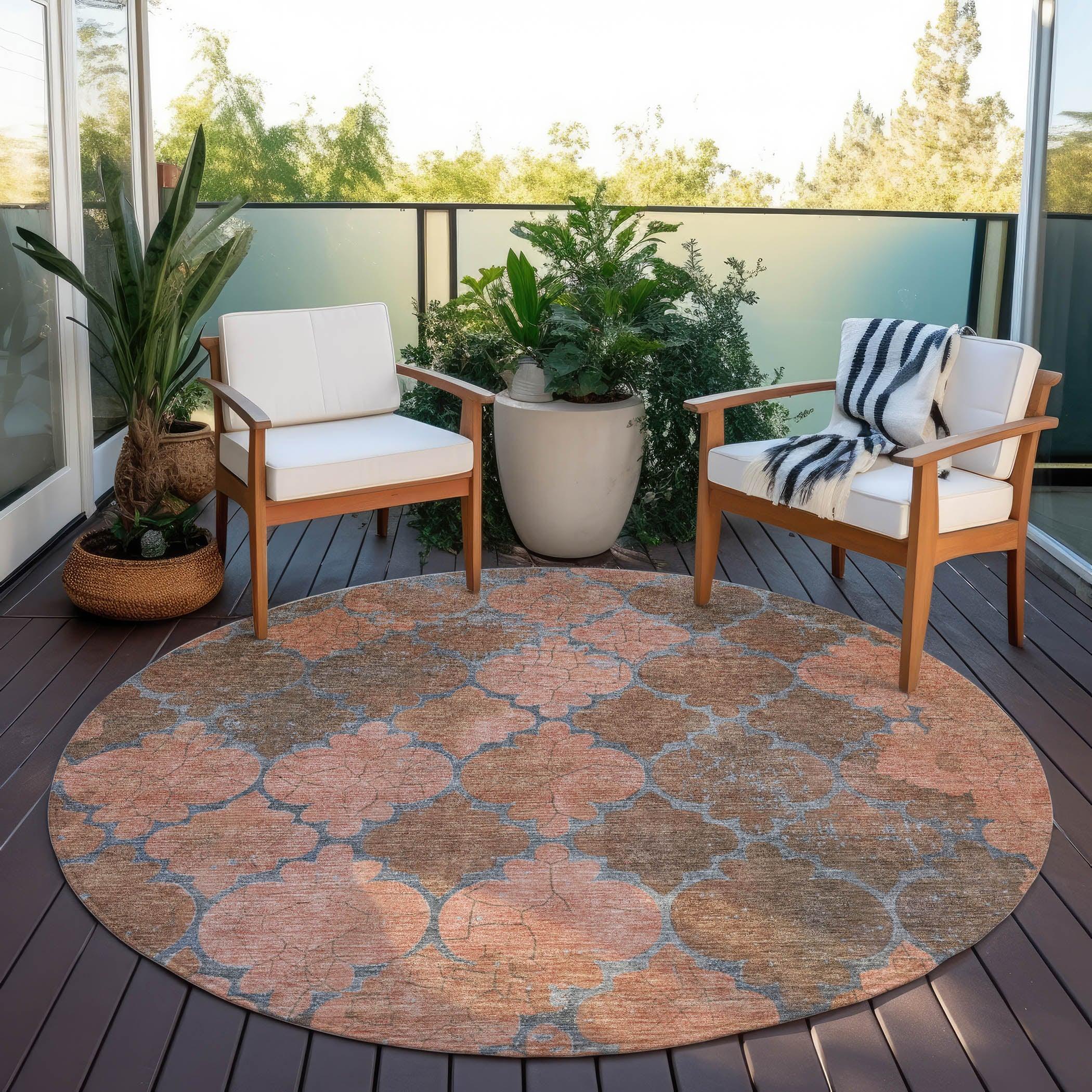 Addison Rugs Maeoril Orange Washable Indoor-Outdoor Rug