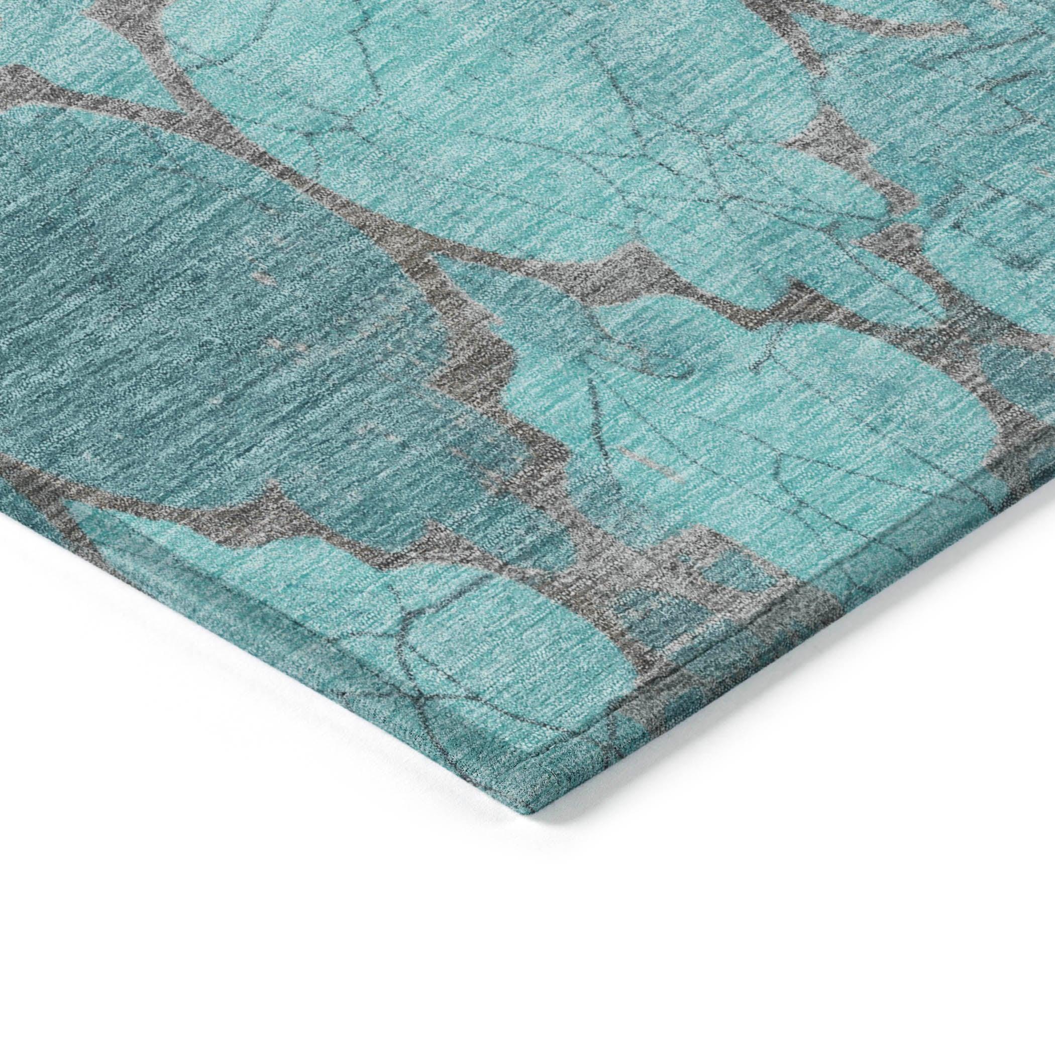 Addison Rugs Maeoril Teal Washable Indoor-Outdoor Rug