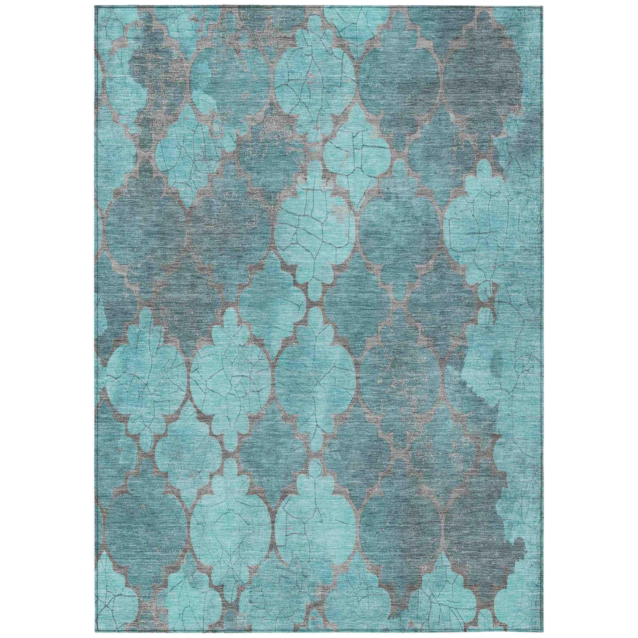 Addison Rugs Maeoril Teal Washable Indoor-Outdoor Rug