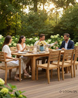 HiTeak Manorhouse Teak Patio Family Dining Set 9PC