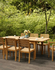 HiTeak Manorhouse Teak Patio Family Dining Set 9PC