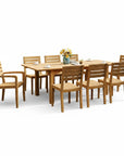 HiTeak Manorhouse Teak Patio Family Dining Set 9PC