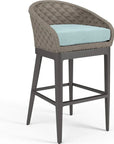 Marbella Weather-Resistant Outdoor Bar Stool-Outdoor Bar Stools-Sunset West-Dupione Celeste-LOOMLAN