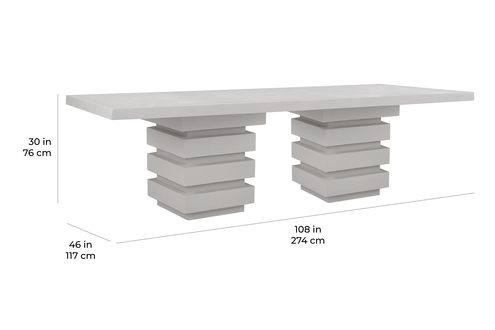Meditation Rectangle Dining Table - Rectangle Outdoor Dining Table
